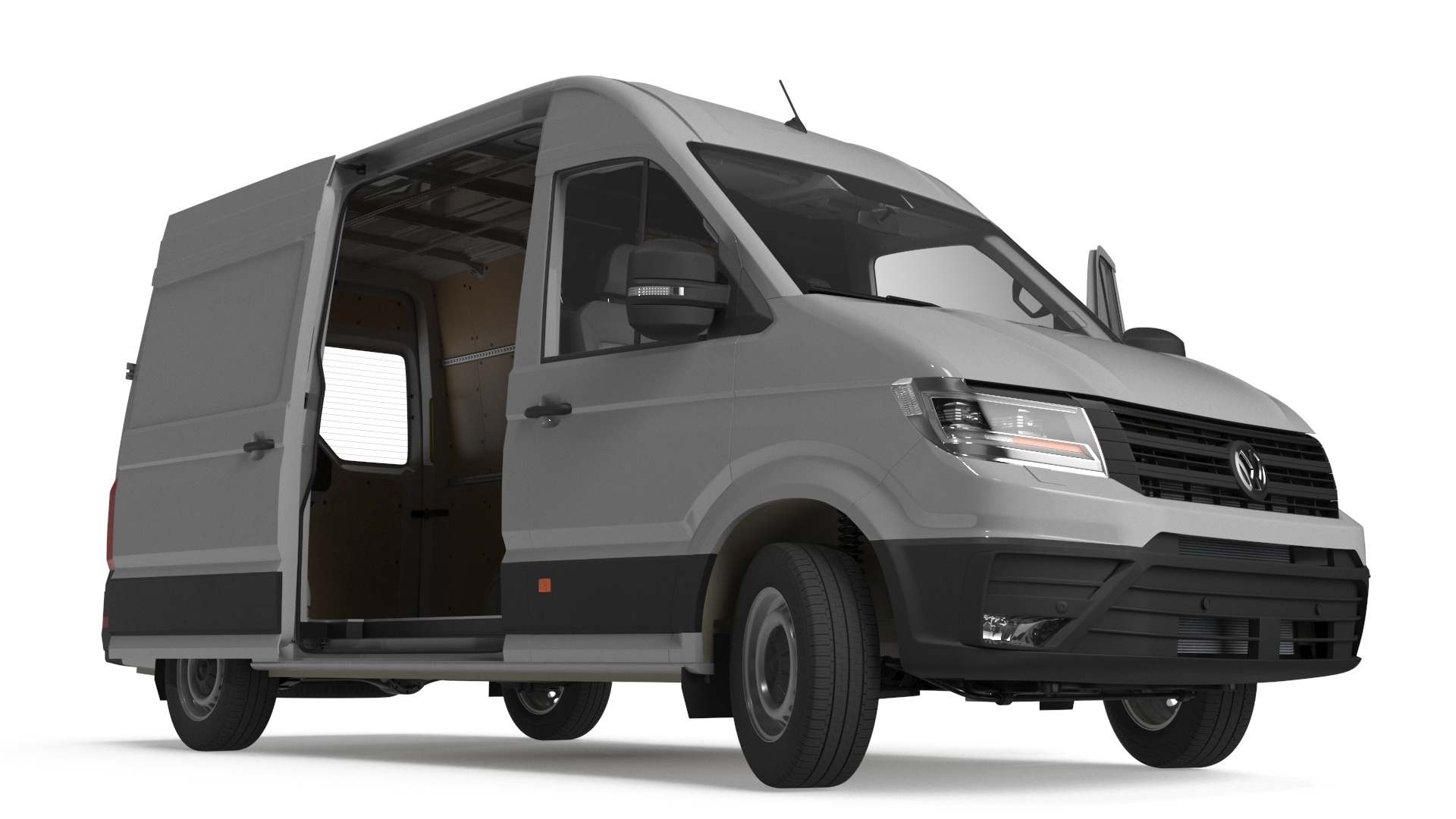 3D model Volkswagen Crafter Van 2024 Silver Metallic Rigged