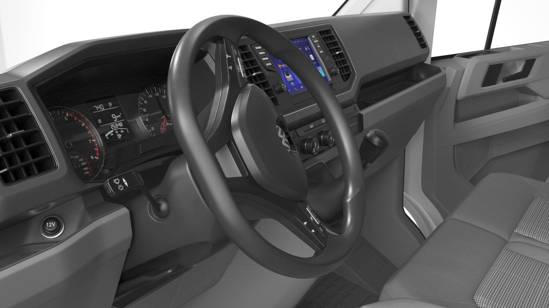 3D model Volkswagen Crafter Van 2024 Silver Metallic Rigged