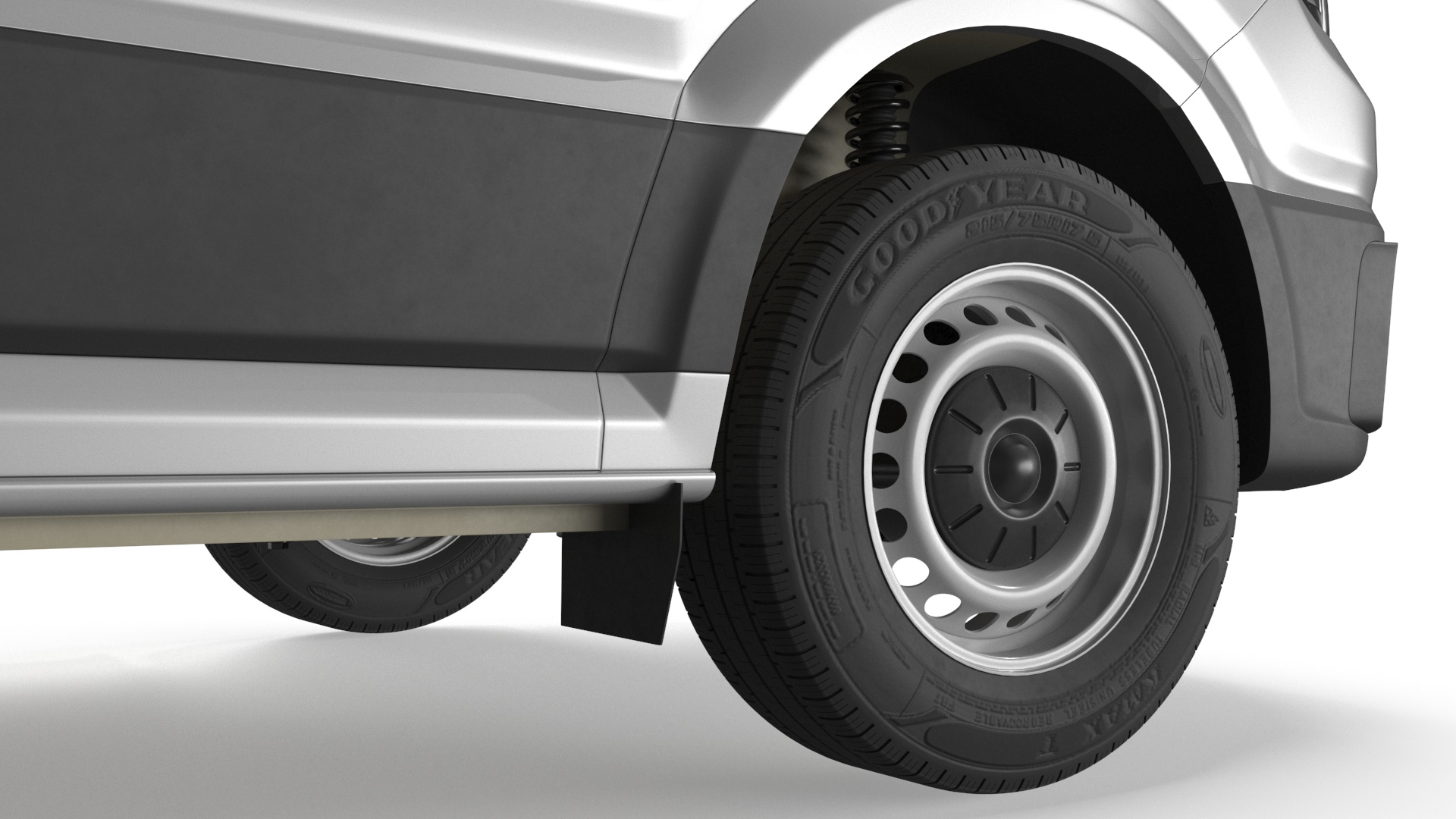 3D model Volkswagen Crafter Van 2024 Silver Metallic Rigged