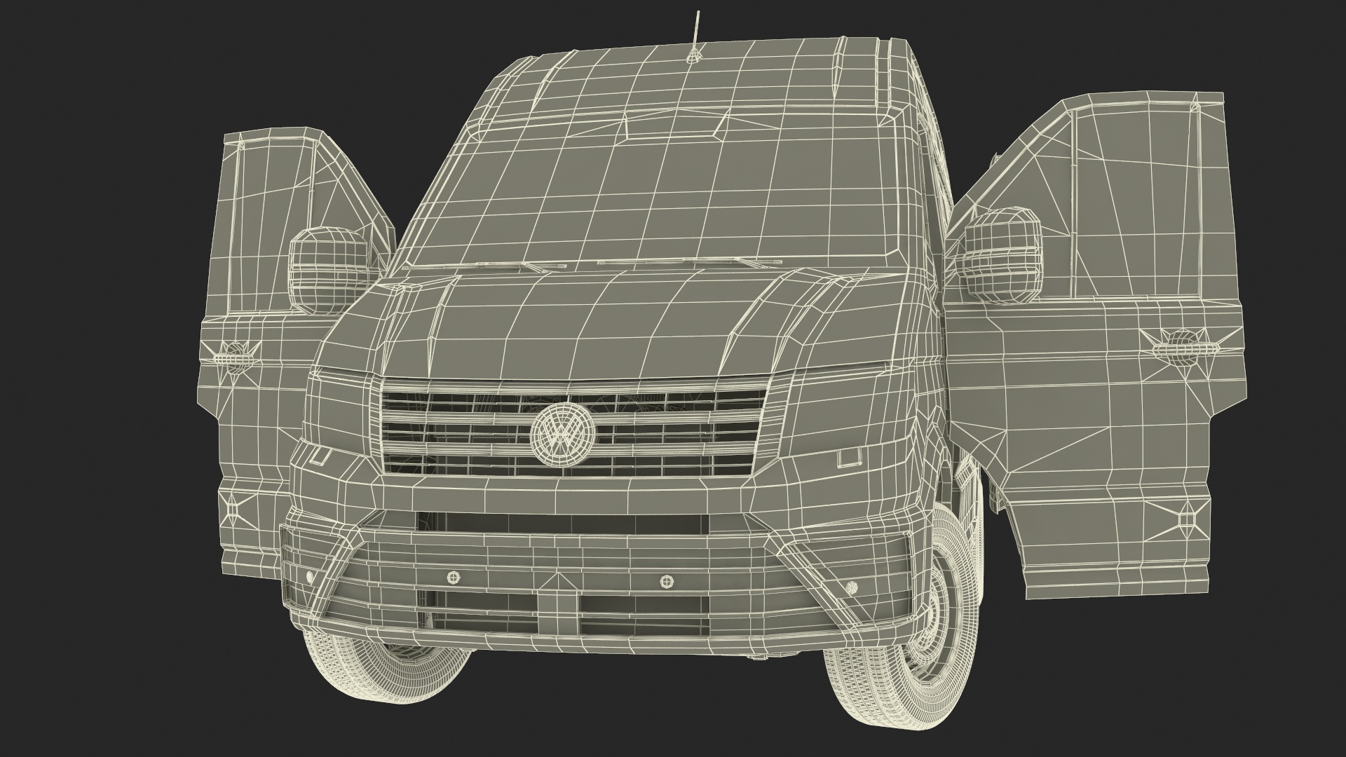 3D model Volkswagen Crafter Van 2024 Silver Metallic Rigged
