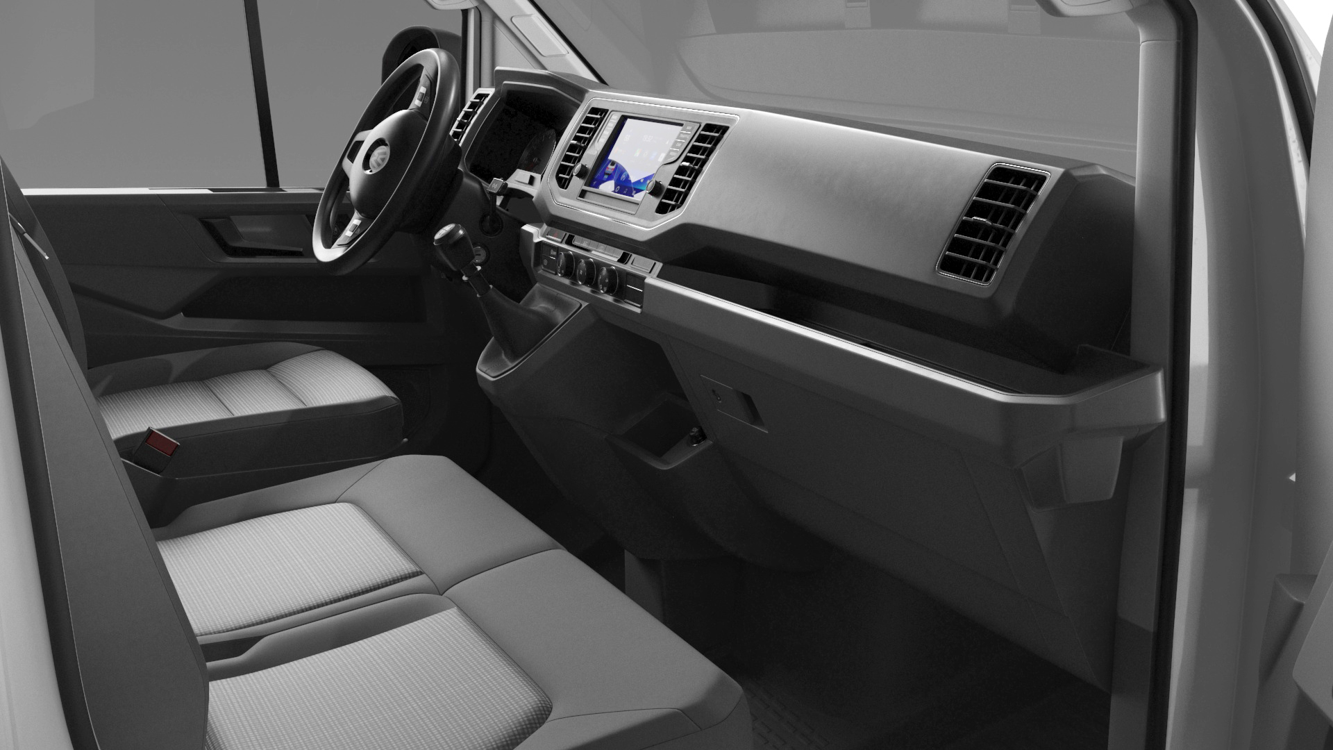 3D model Volkswagen Crafter Van 2024 Silver Metallic Rigged