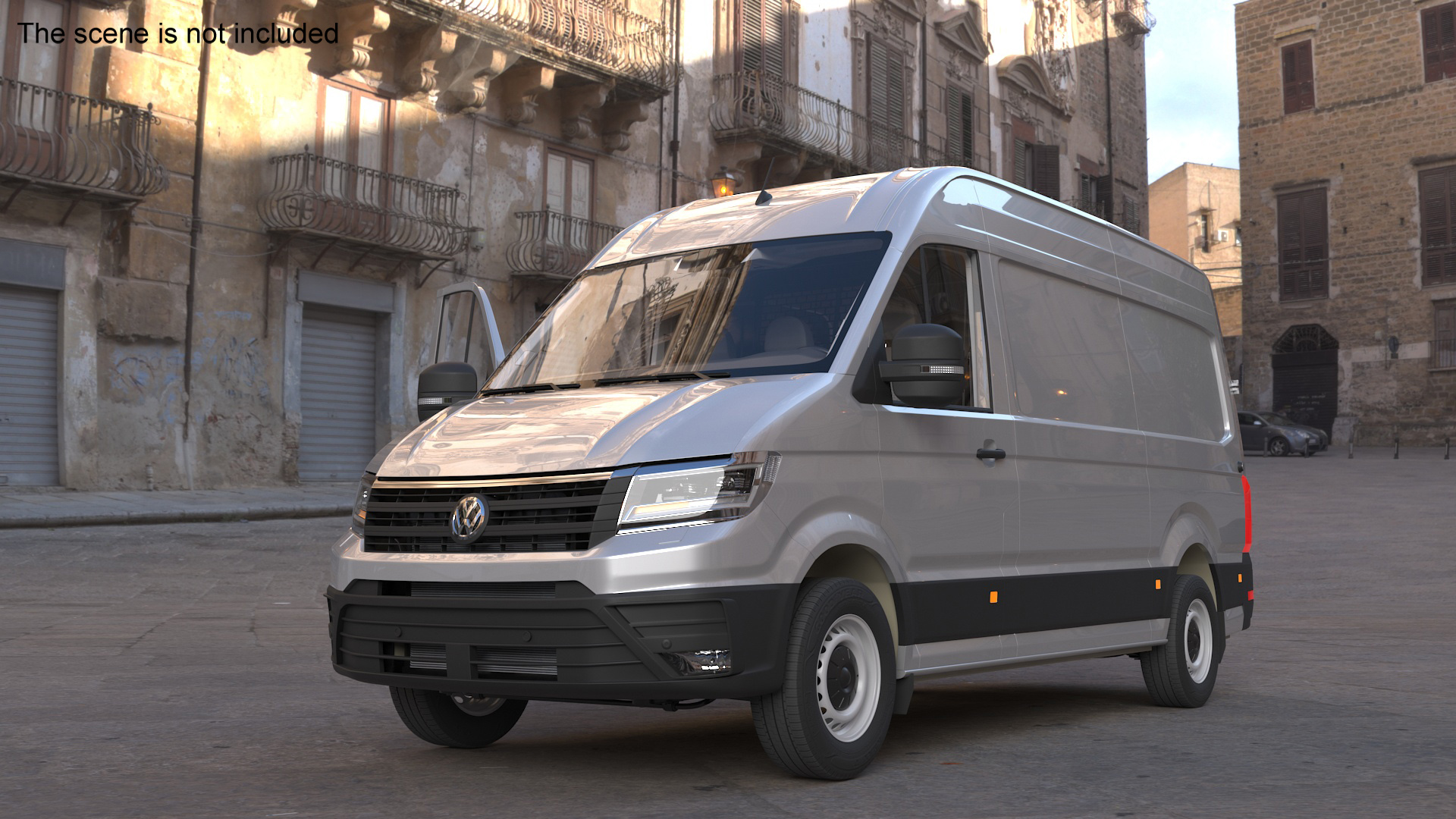 3D model Volkswagen Crafter Van 2024 Silver Metallic Rigged