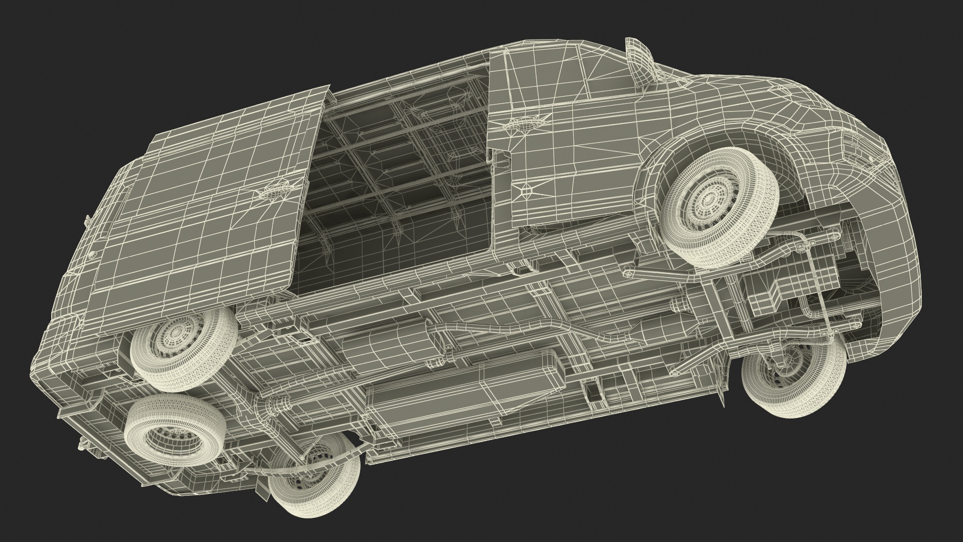 3D model Volkswagen Crafter Van 2024 Silver Metallic Rigged