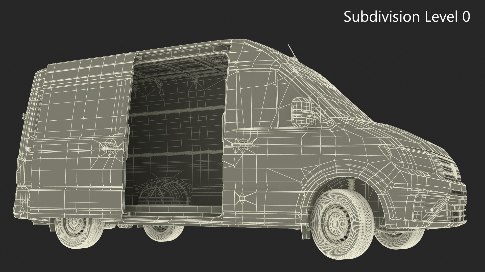 3D model Volkswagen Crafter Van 2024 Silver Metallic Rigged