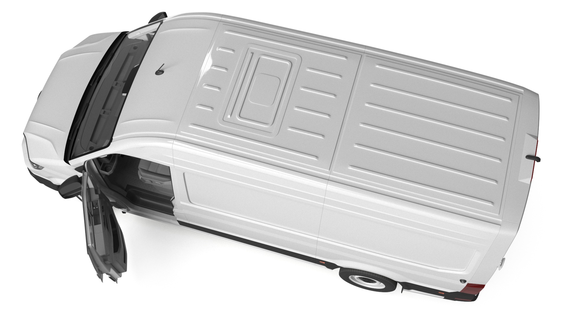 3D model Volkswagen Crafter Van 2024 Silver Metallic Rigged