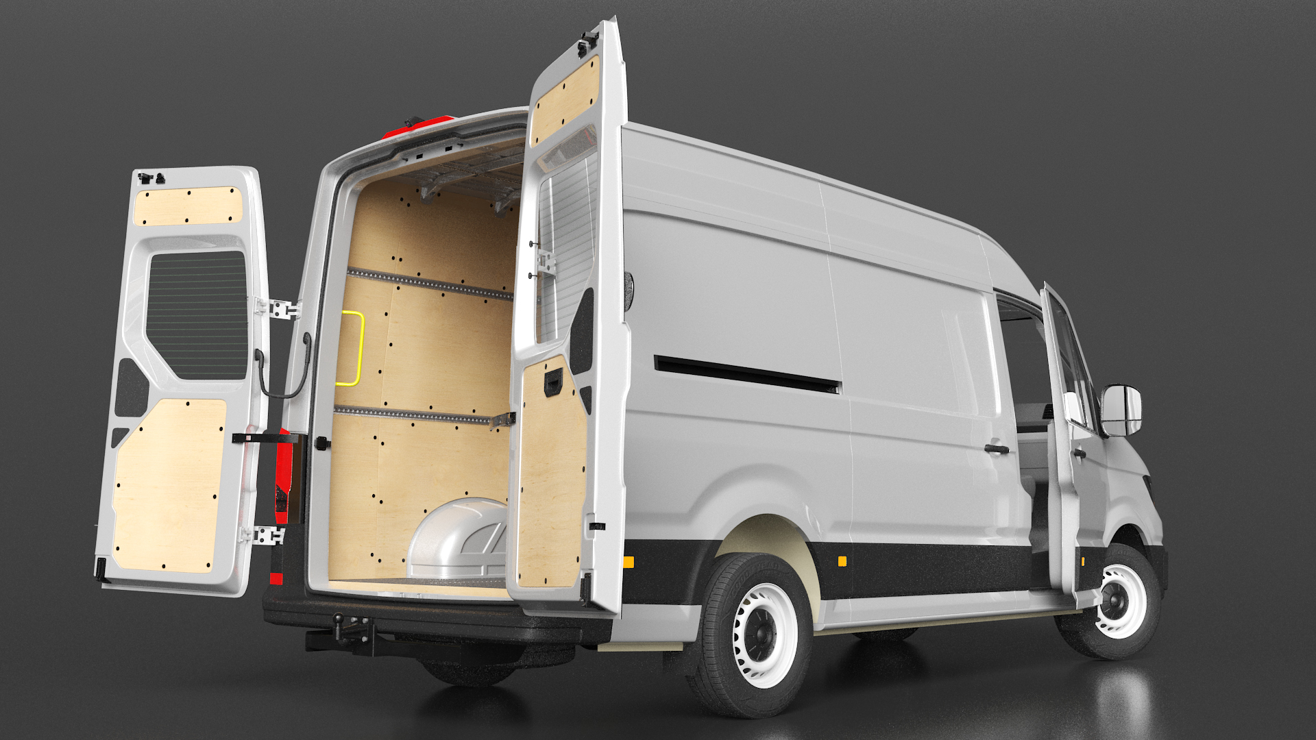 3D model Volkswagen Crafter Van 2024 Silver Metallic Rigged