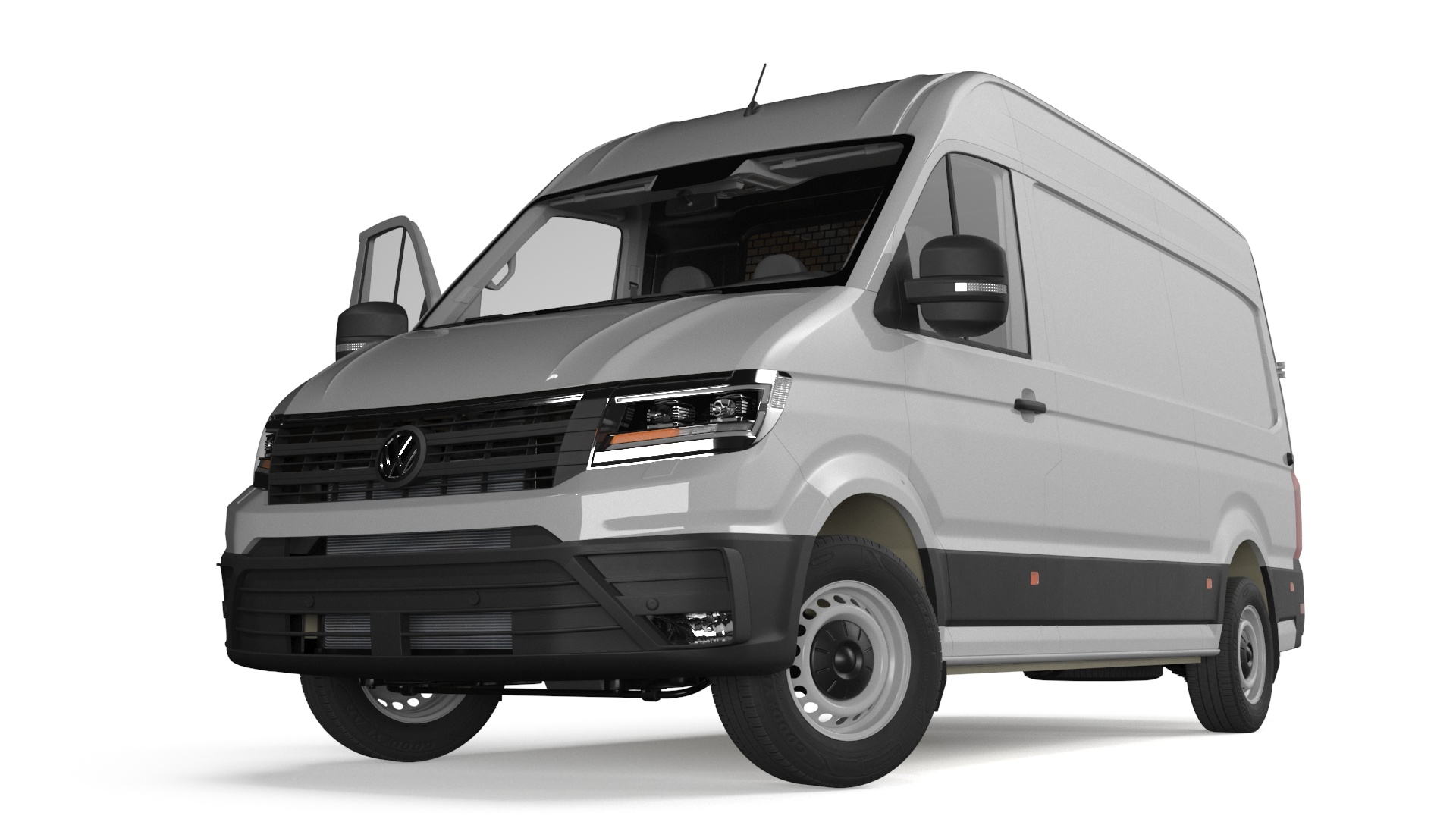 3D model Volkswagen Crafter Van 2024 Silver Metallic Rigged