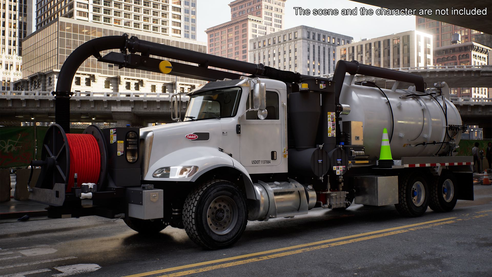 Peterbilt Sewer Cleaner Hydro Excavation Rigged 3D