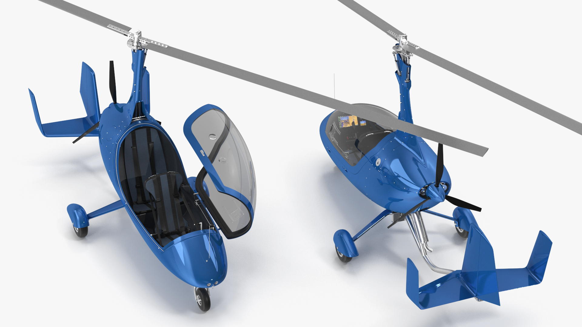 Rotorcraft Autogyro Blue 3D model