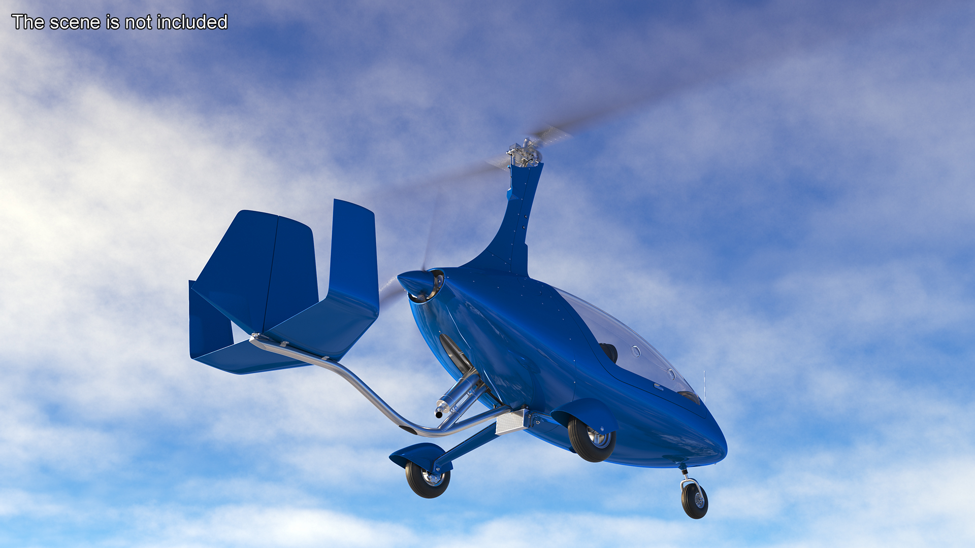 Rotorcraft Autogyro Blue 3D model