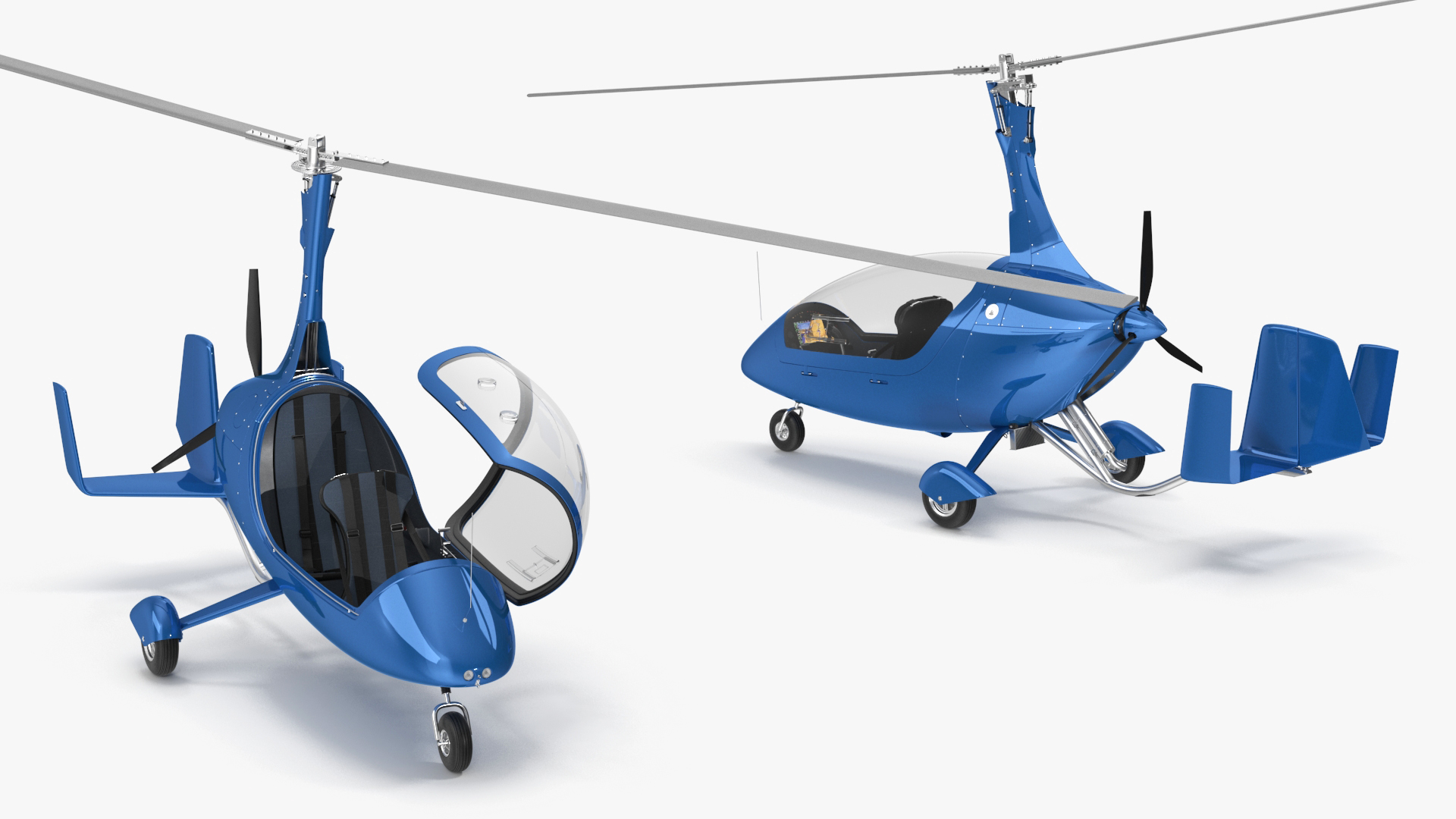 Rotorcraft Autogyro Blue 3D model