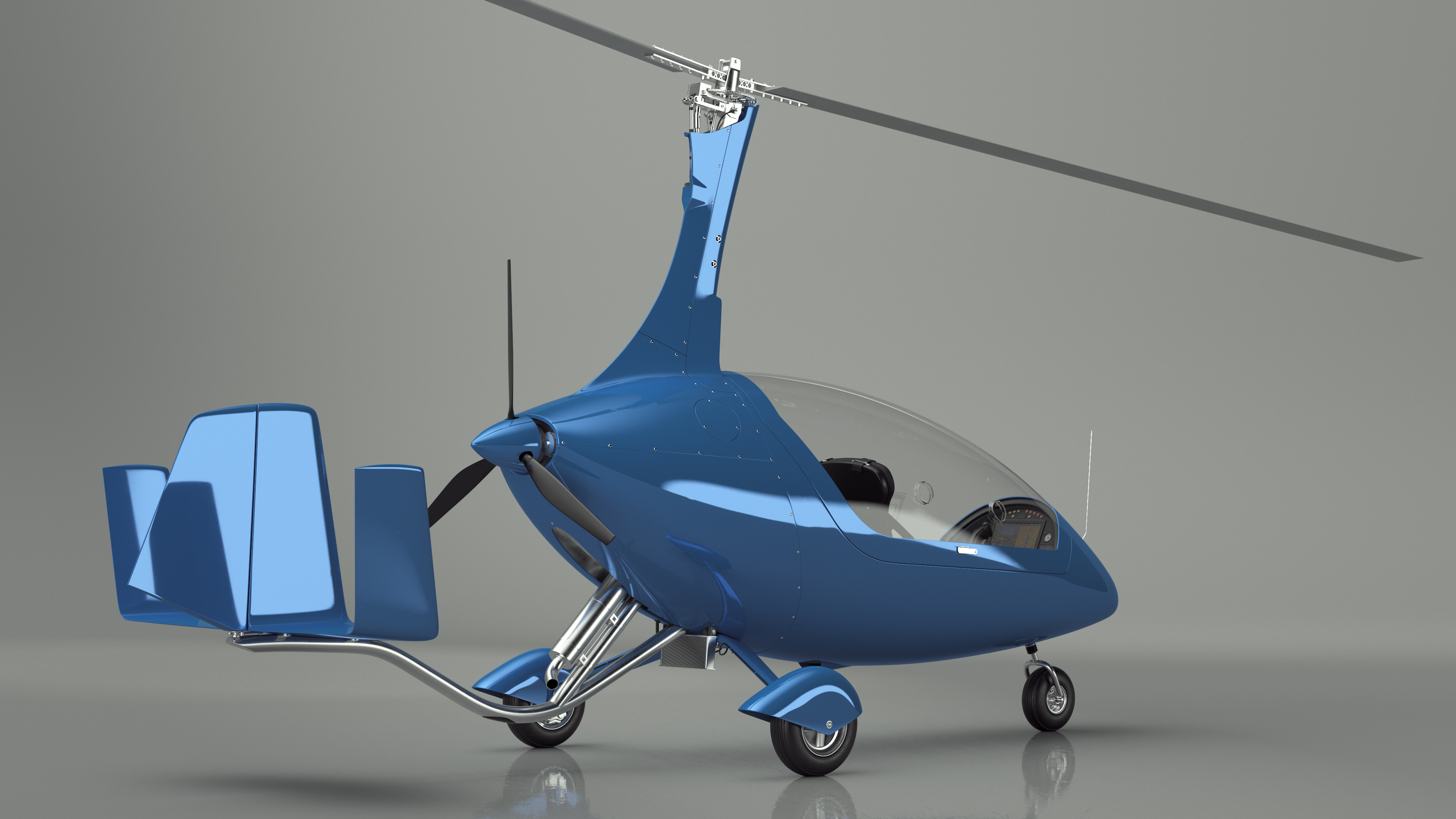 Rotorcraft Autogyro Blue 3D model