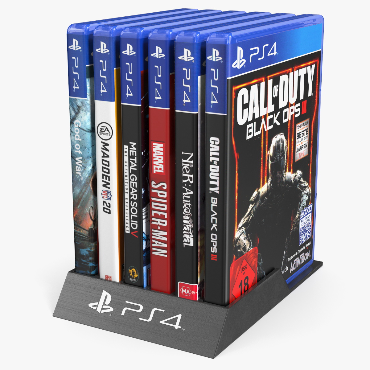 PlayStation 4 Game Cases Set on Holder