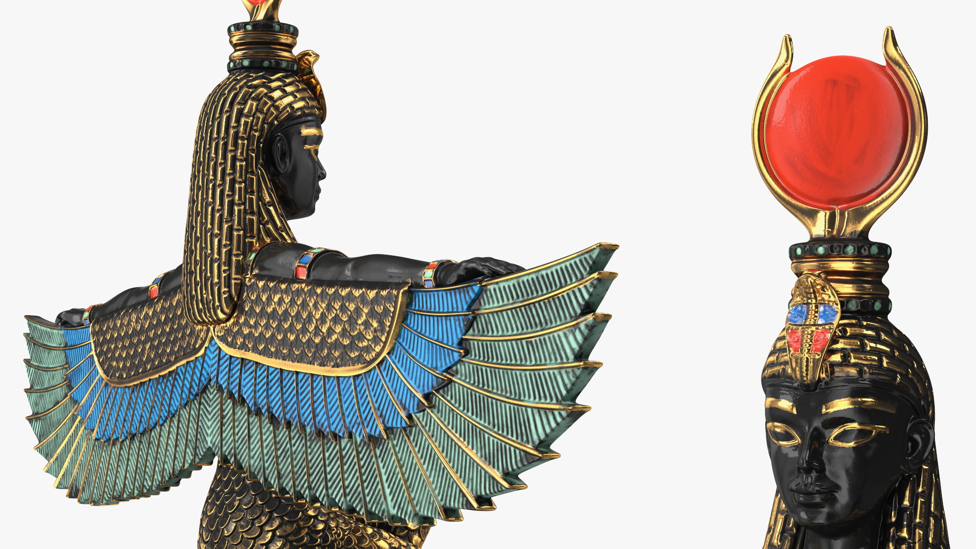 Ancient Priest Worships the Egyptian Goddess Isis 3D model