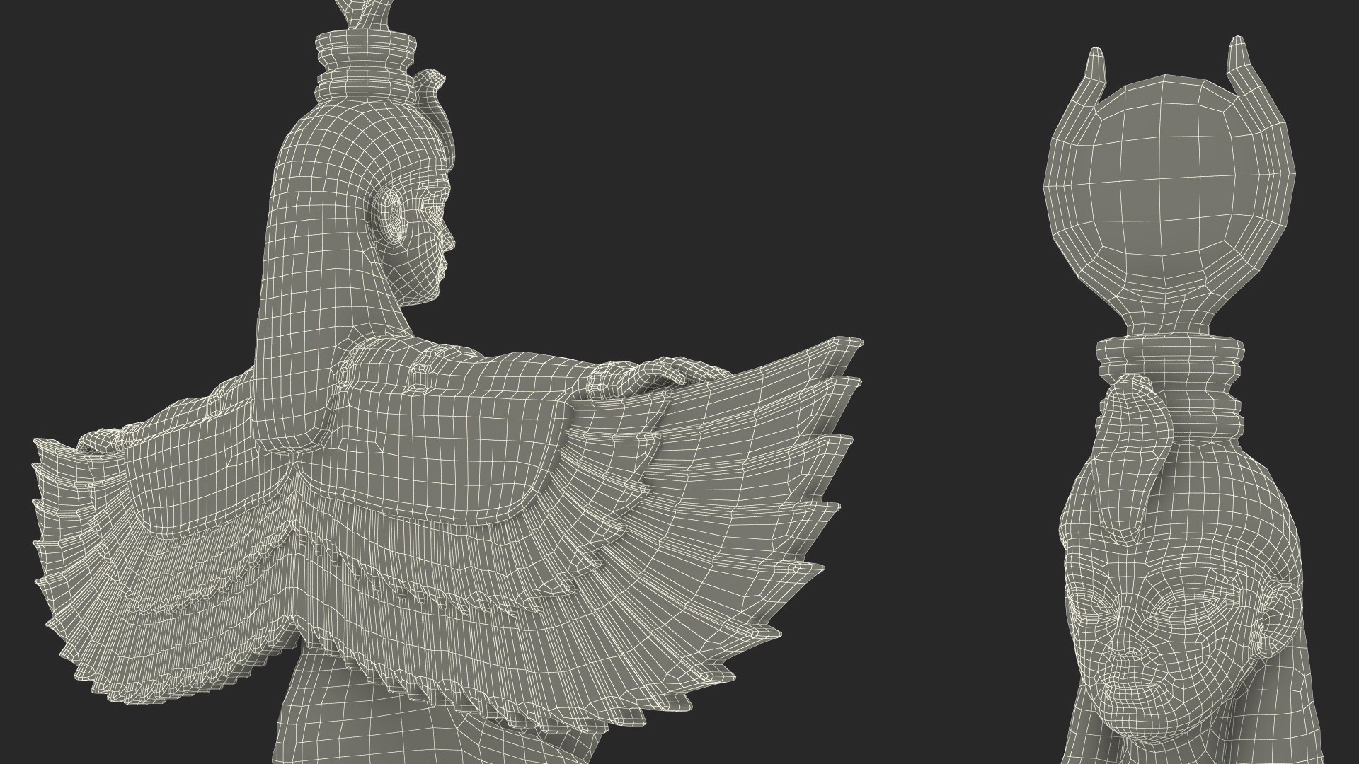 Ancient Priest Worships the Egyptian Goddess Isis 3D model