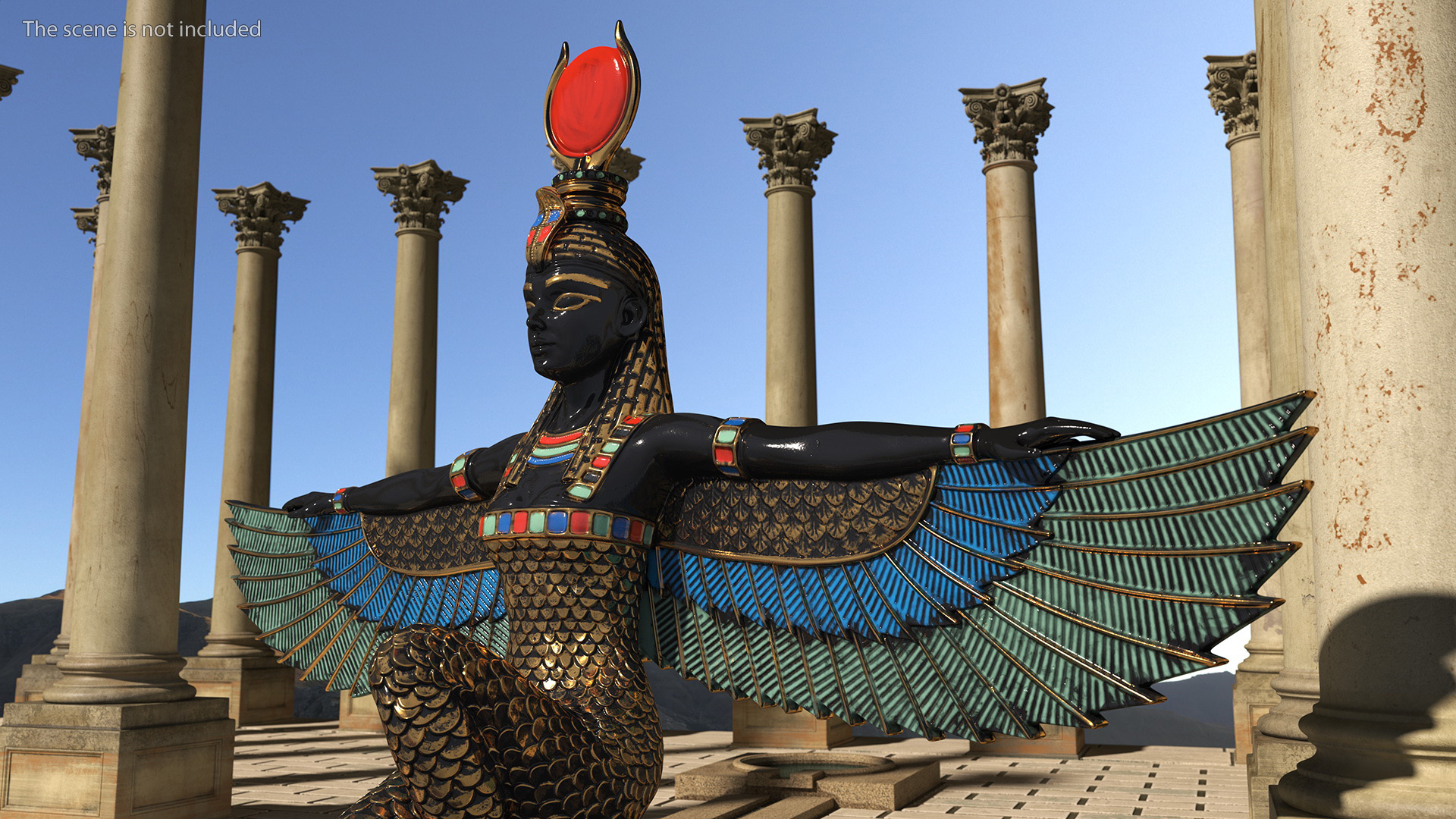 Ancient Priest Worships the Egyptian Goddess Isis 3D model