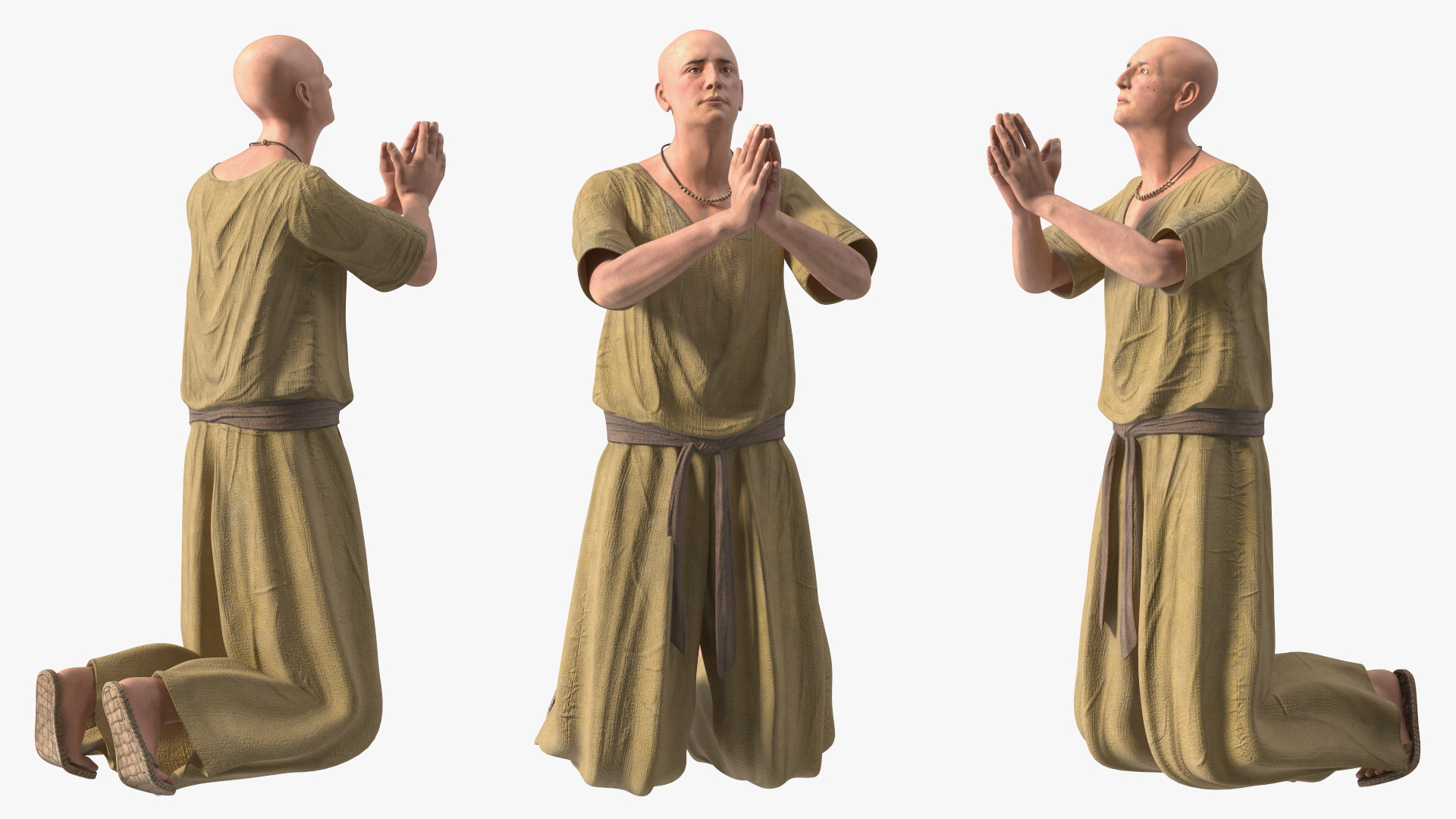 Ancient Priest Worships the Egyptian Goddess Isis 3D model