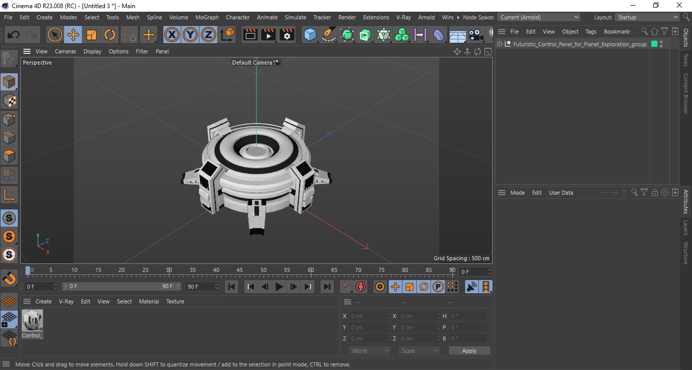 Futuristic Control Panel for Planet Exploration 3D