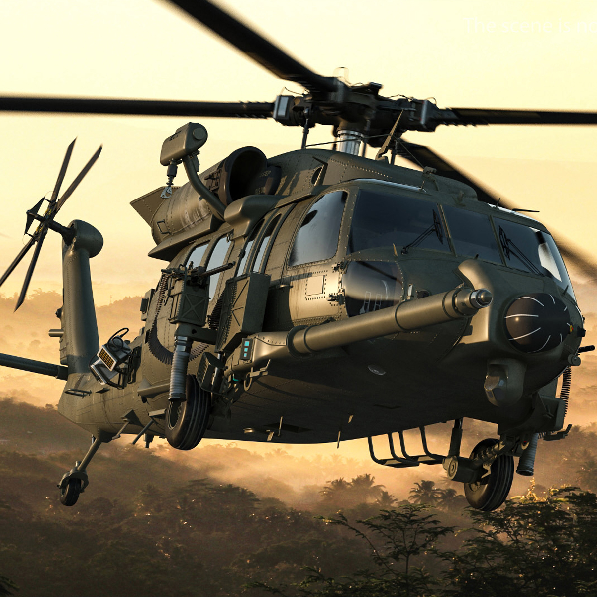 Combat Rescue Helicopter Sikorsky HH60A Rigged