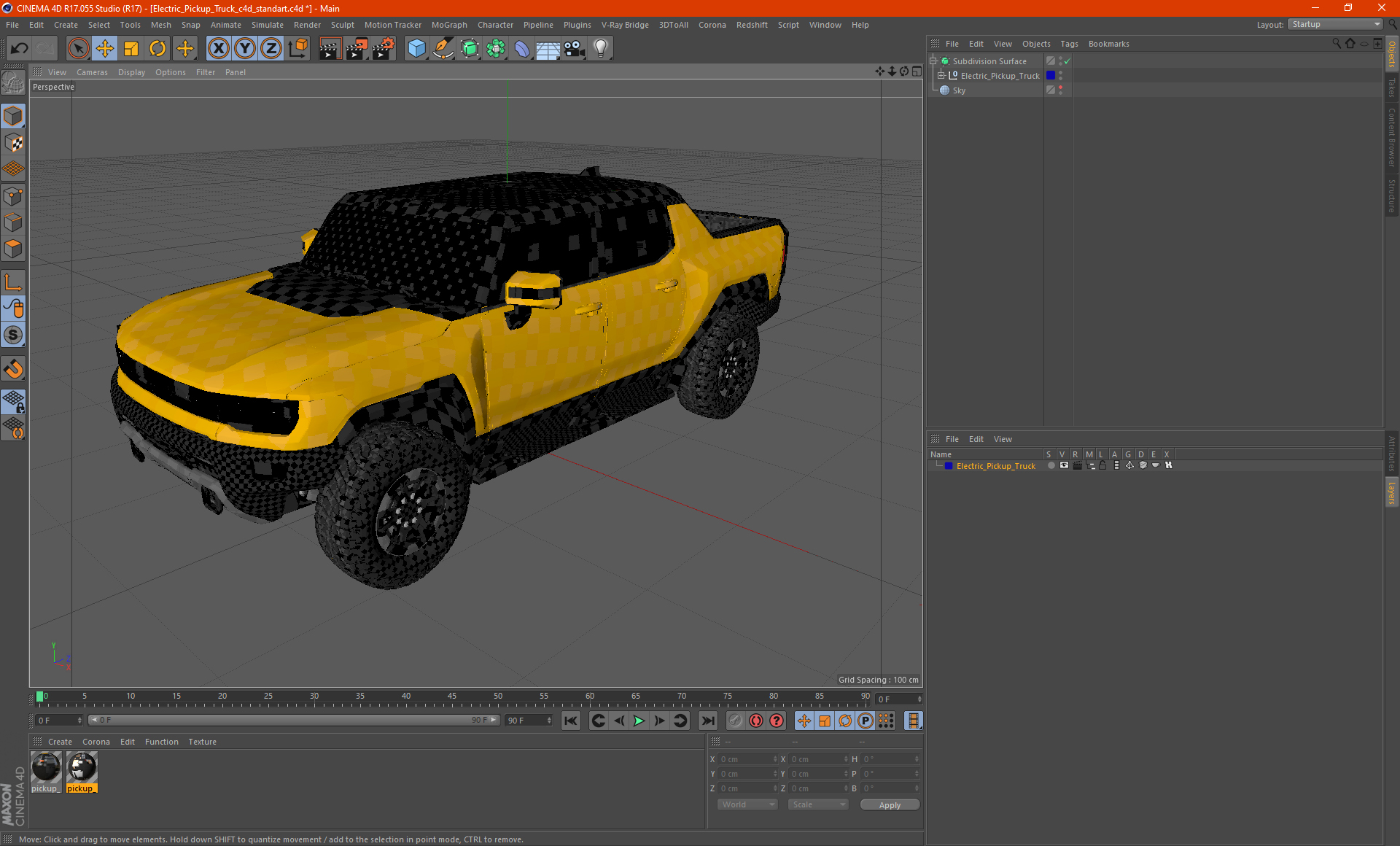 3D Electric Pickup Truck