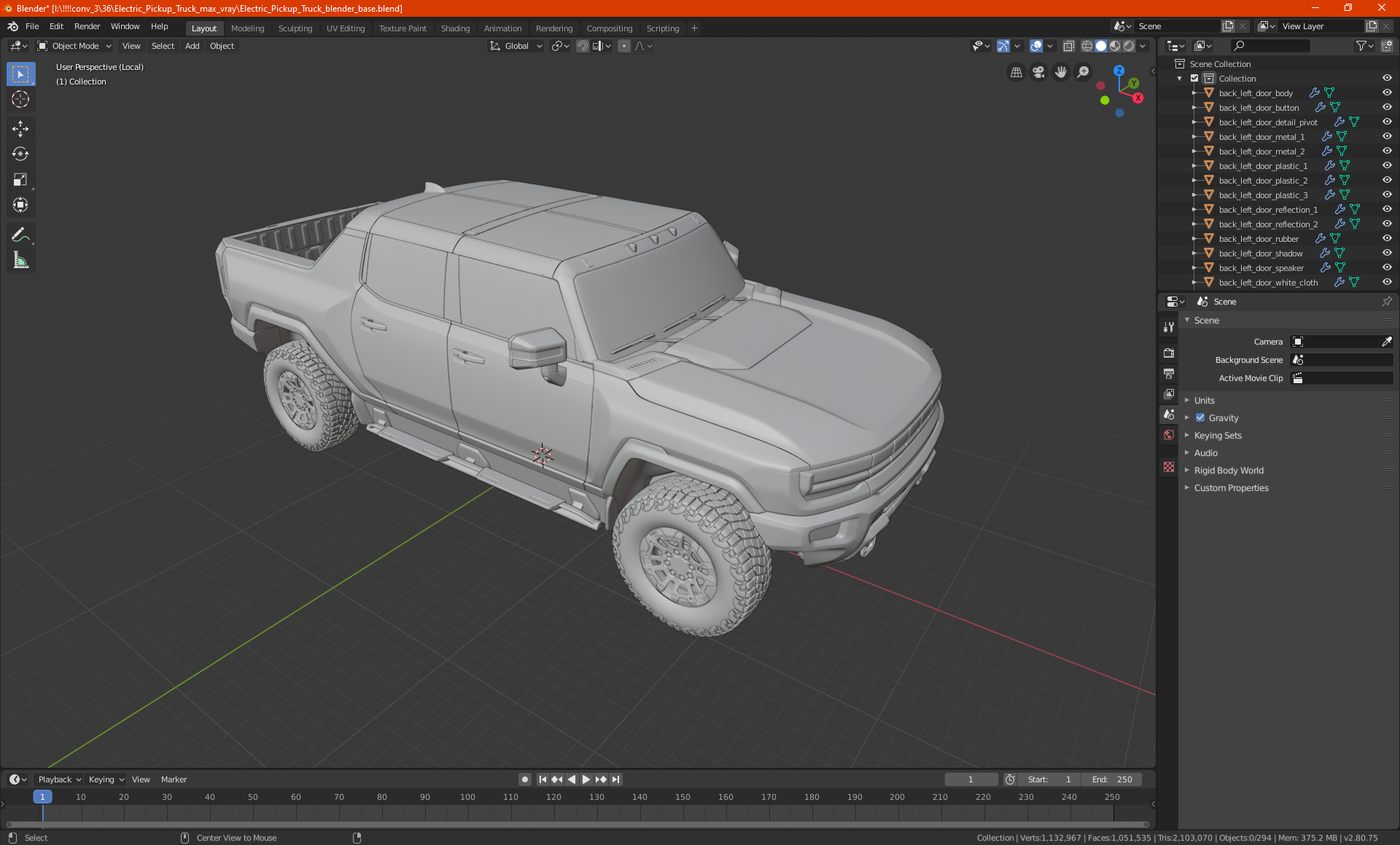 3D Electric Pickup Truck