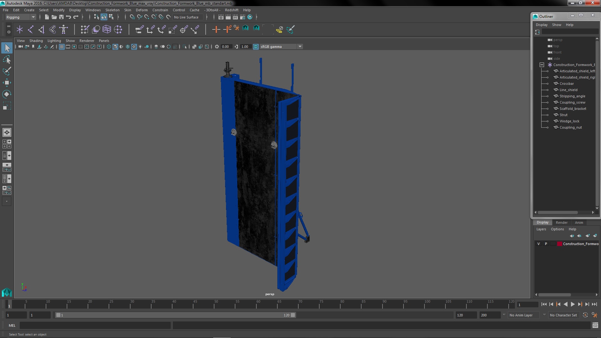 3D Construction Formwork Blue