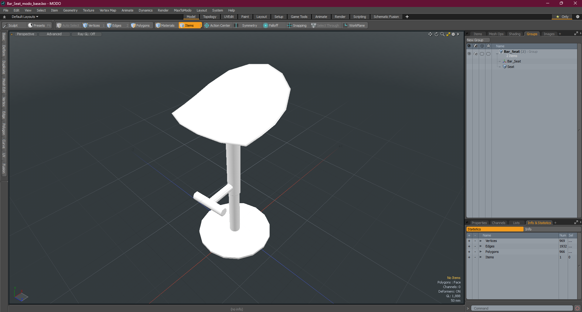 3D model Bar Seat
