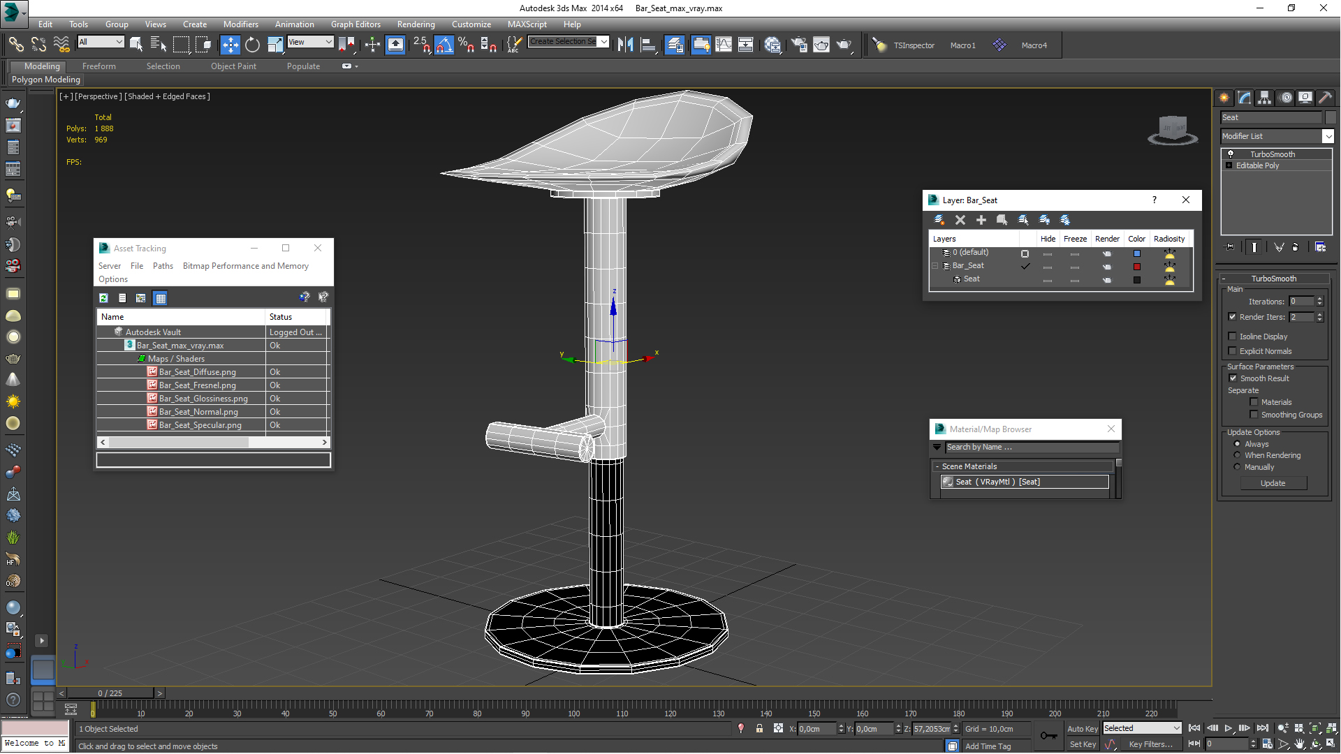 3D model Bar Seat