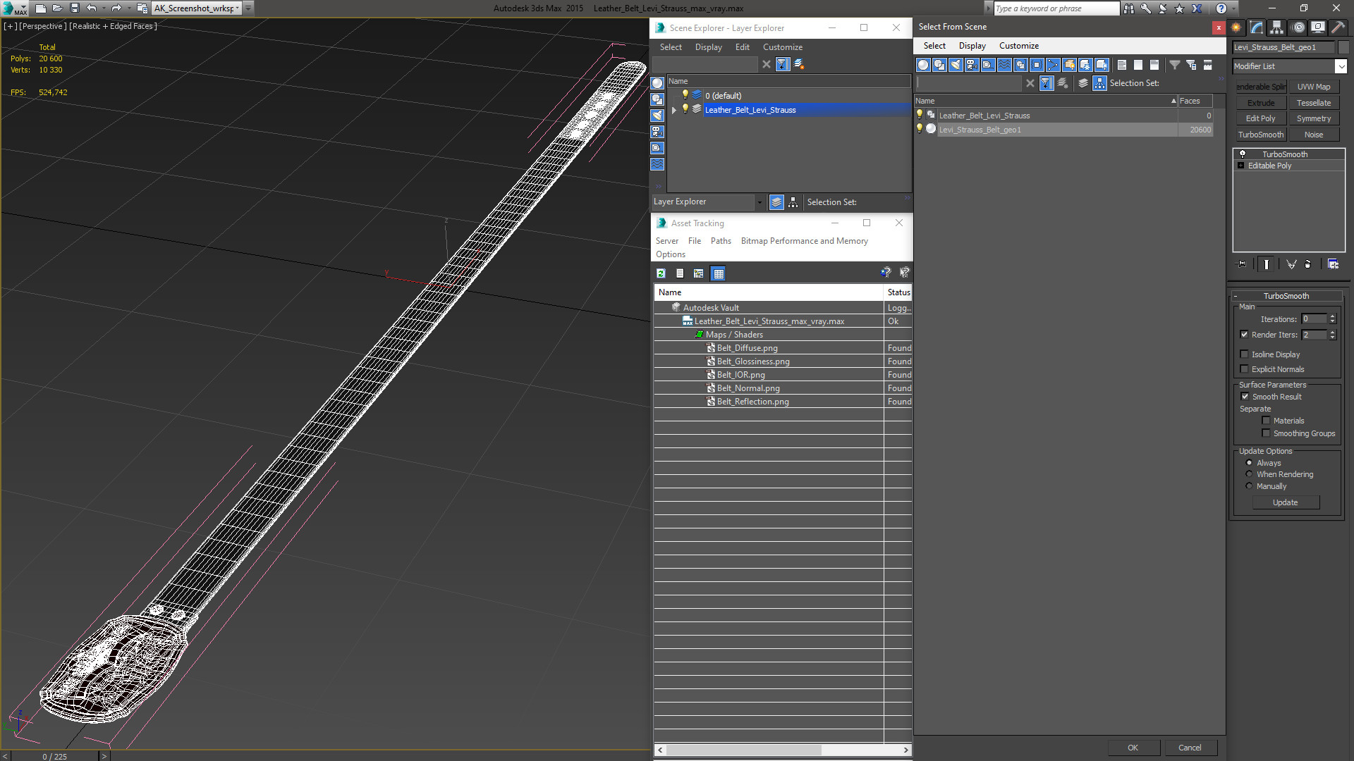 3D model Leather Belt Levi Strauss