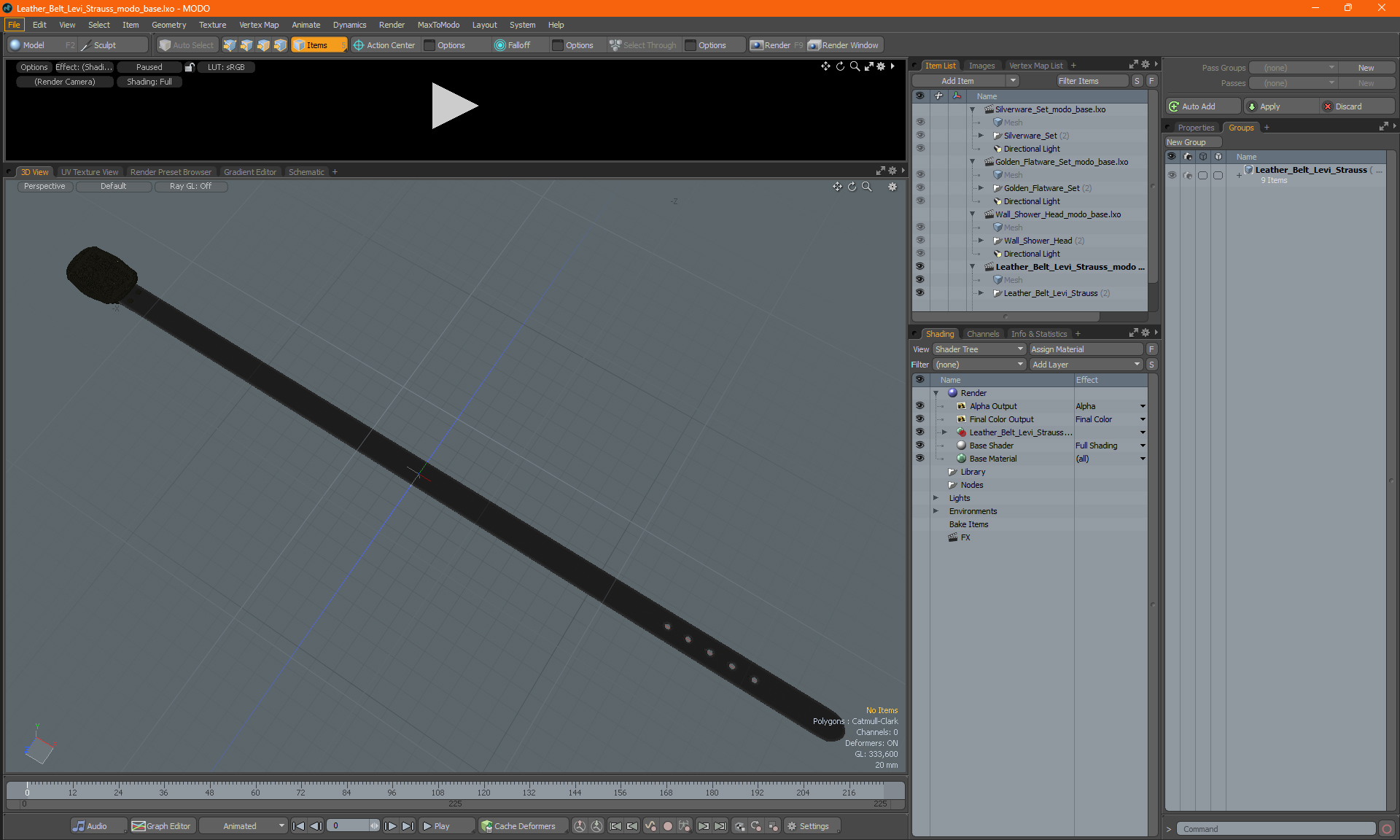 3D model Leather Belt Levi Strauss