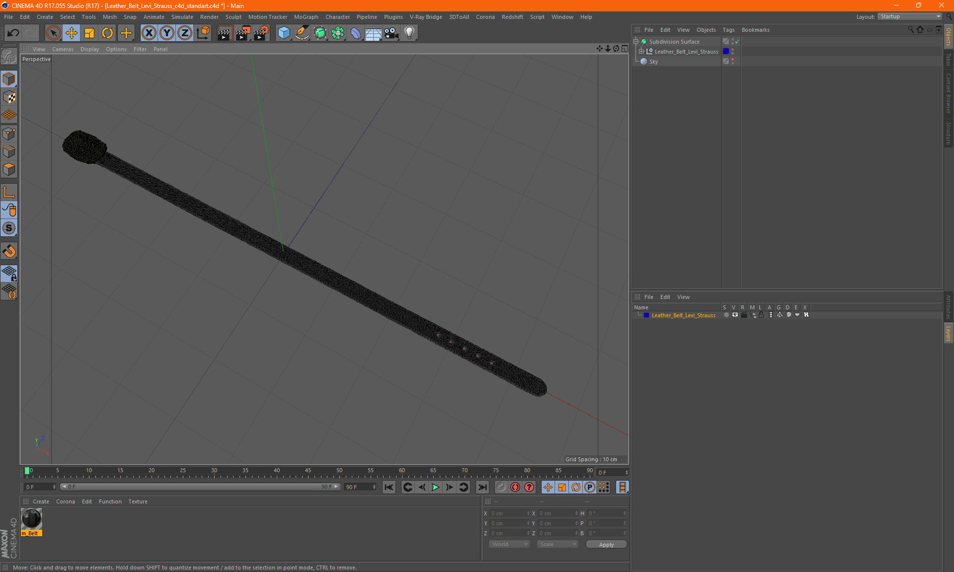 3D model Leather Belt Levi Strauss