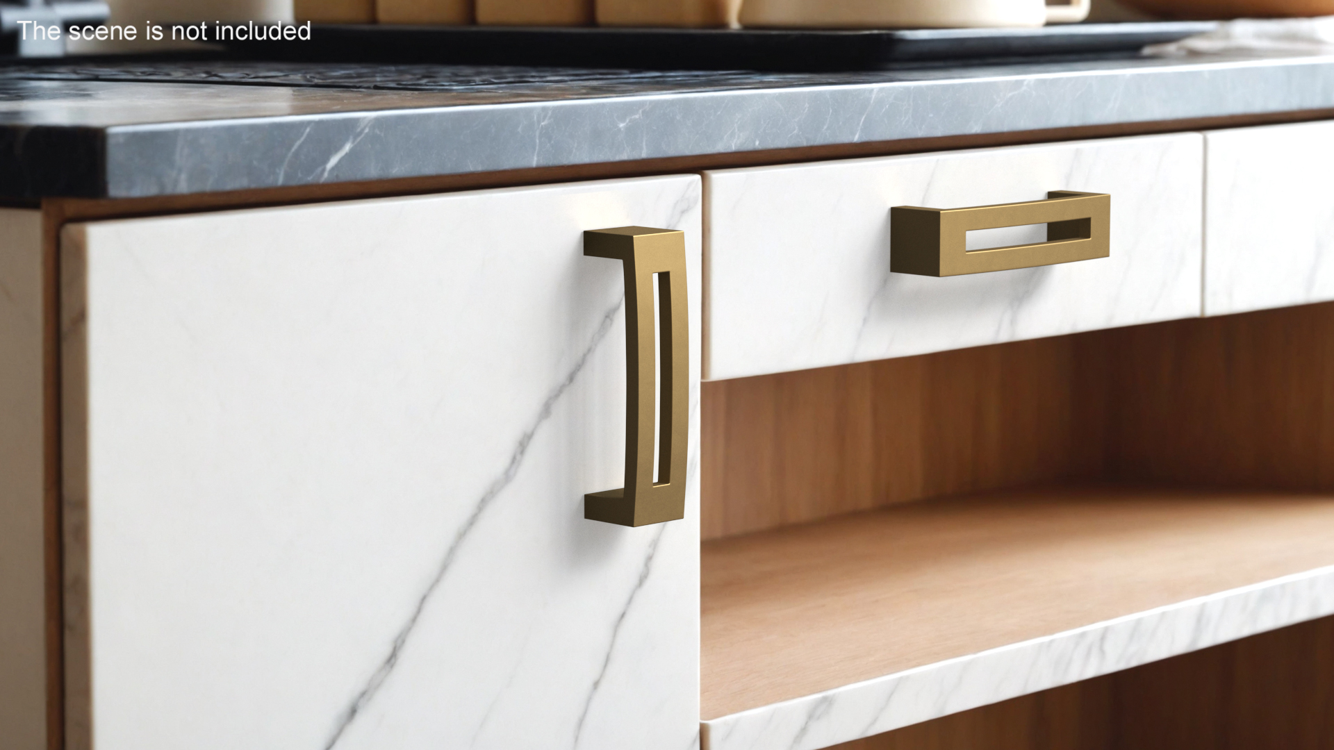 Kitchen Cabinet Handle Flat Bronze 3D model