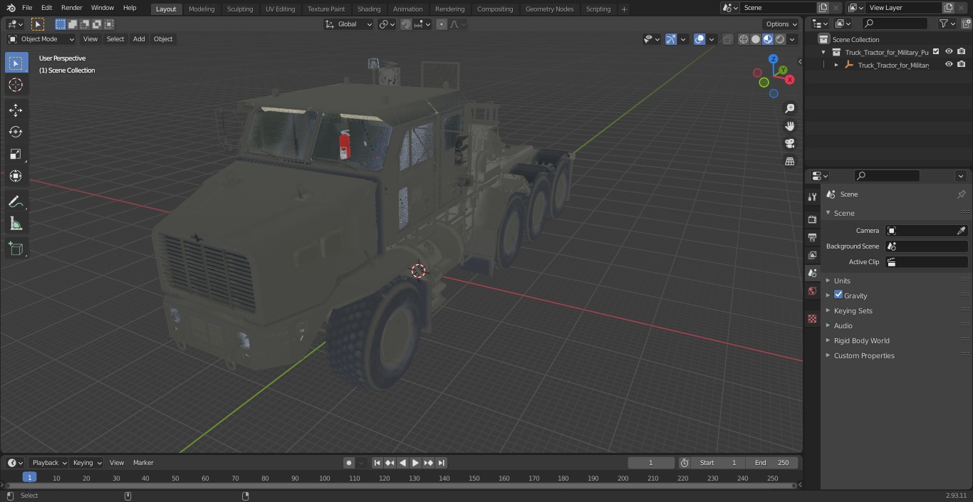 Truck Tractor for Military Purpose 3D model