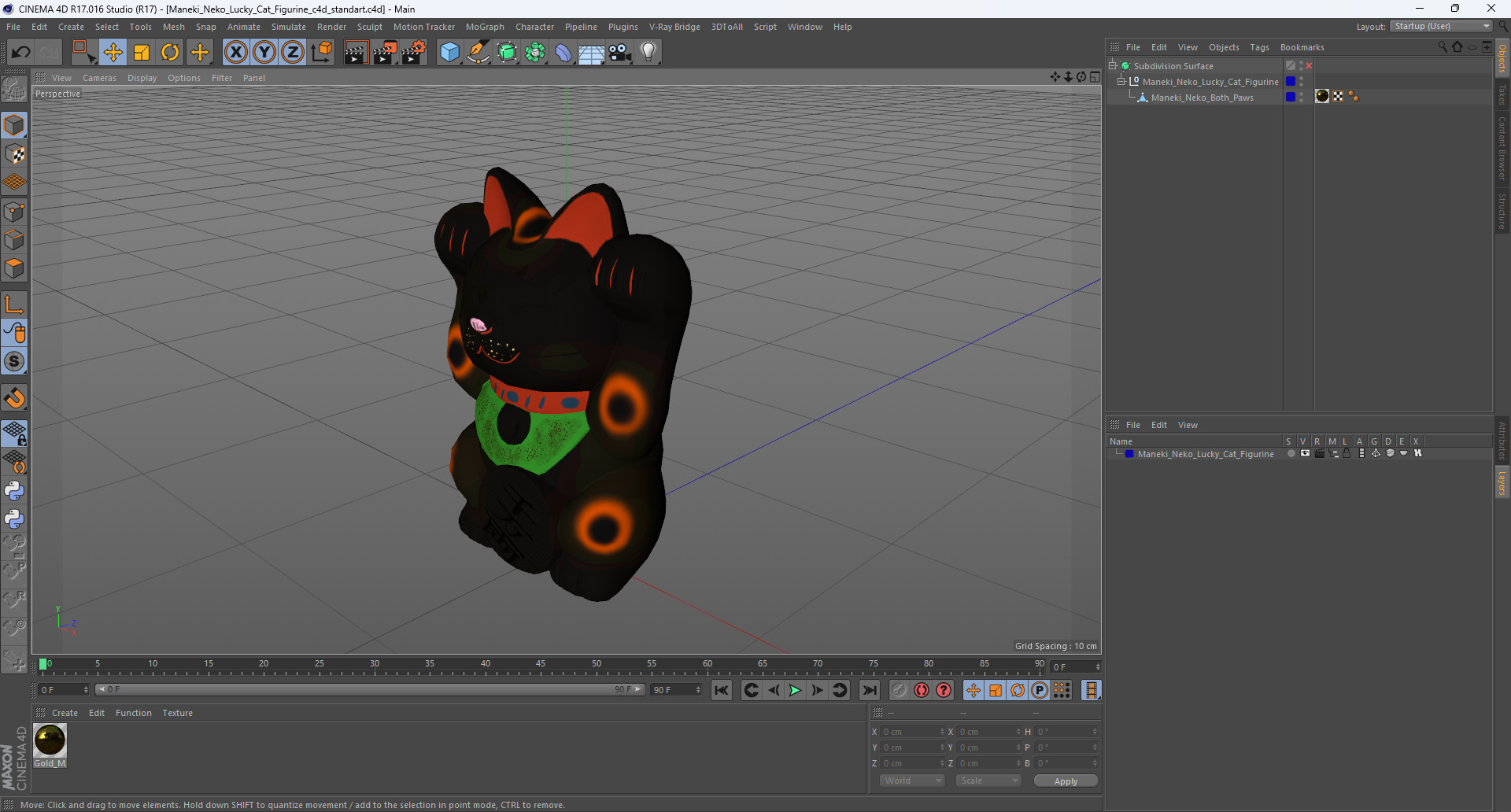 3D model Maneki Neko Lucky Cat Figurine