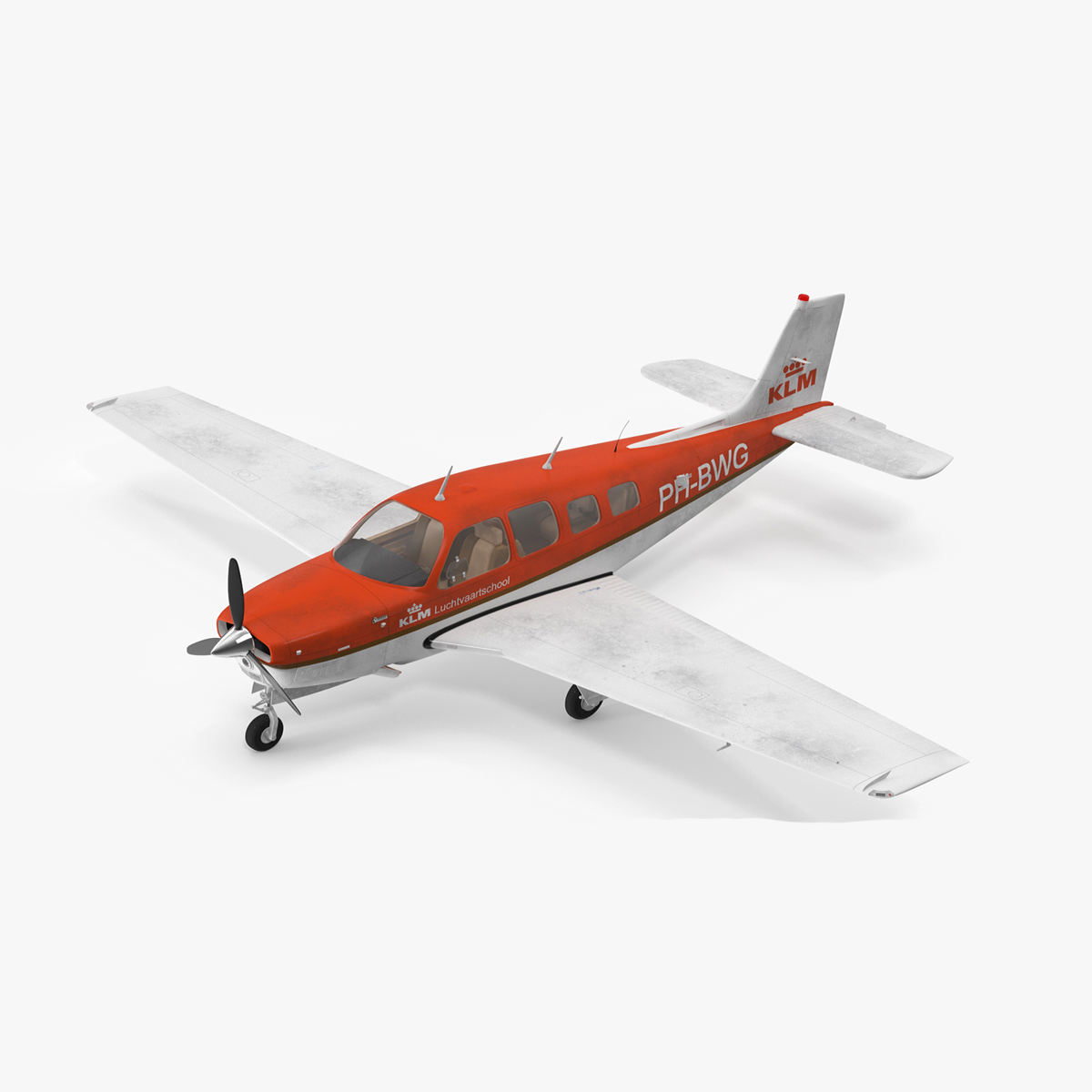 3D Light Aircraft Beechcraft Bonanza KLM Rigged for Cinema 4D model