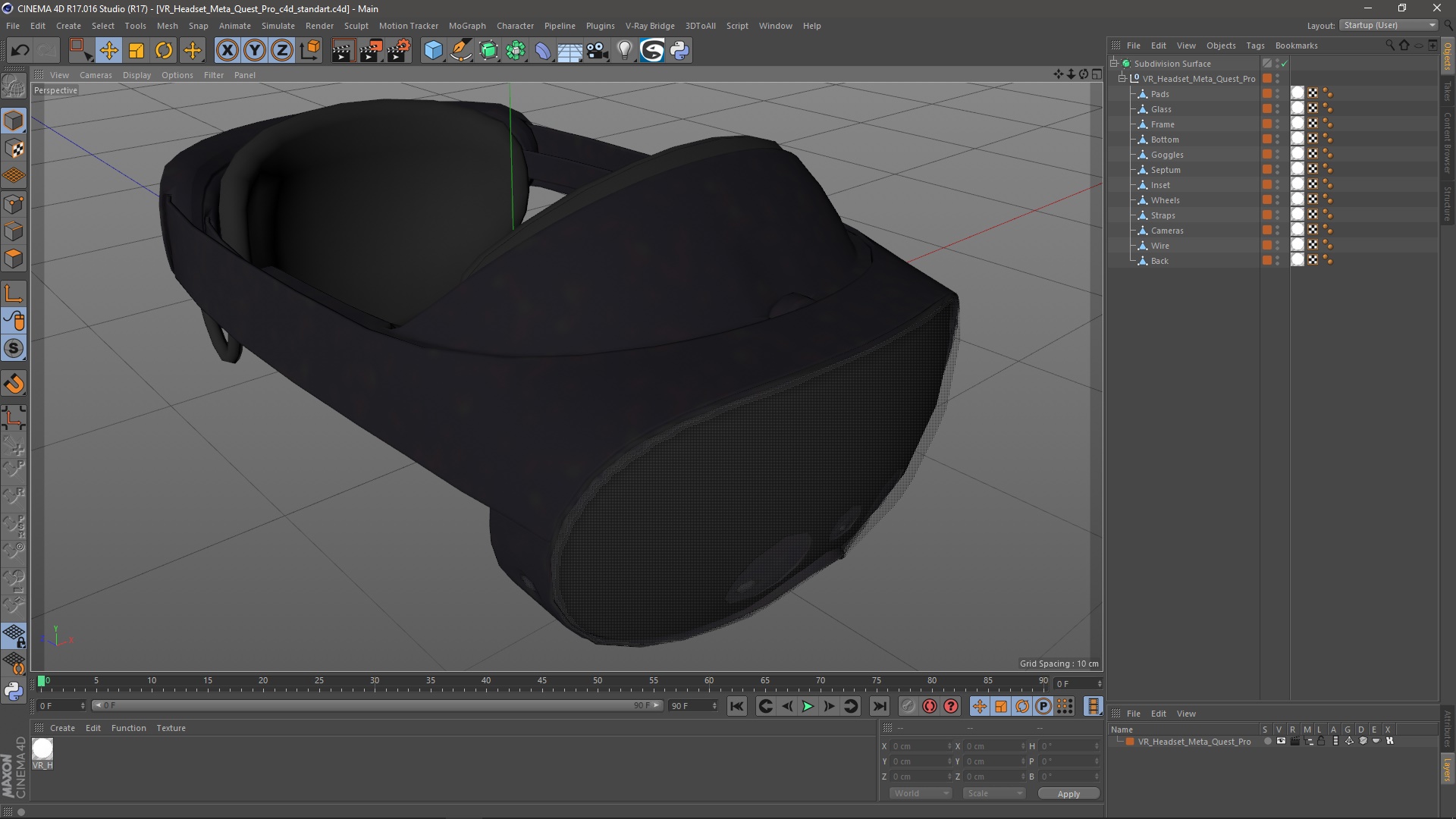 3D model VR Headset Meta Quest Pro