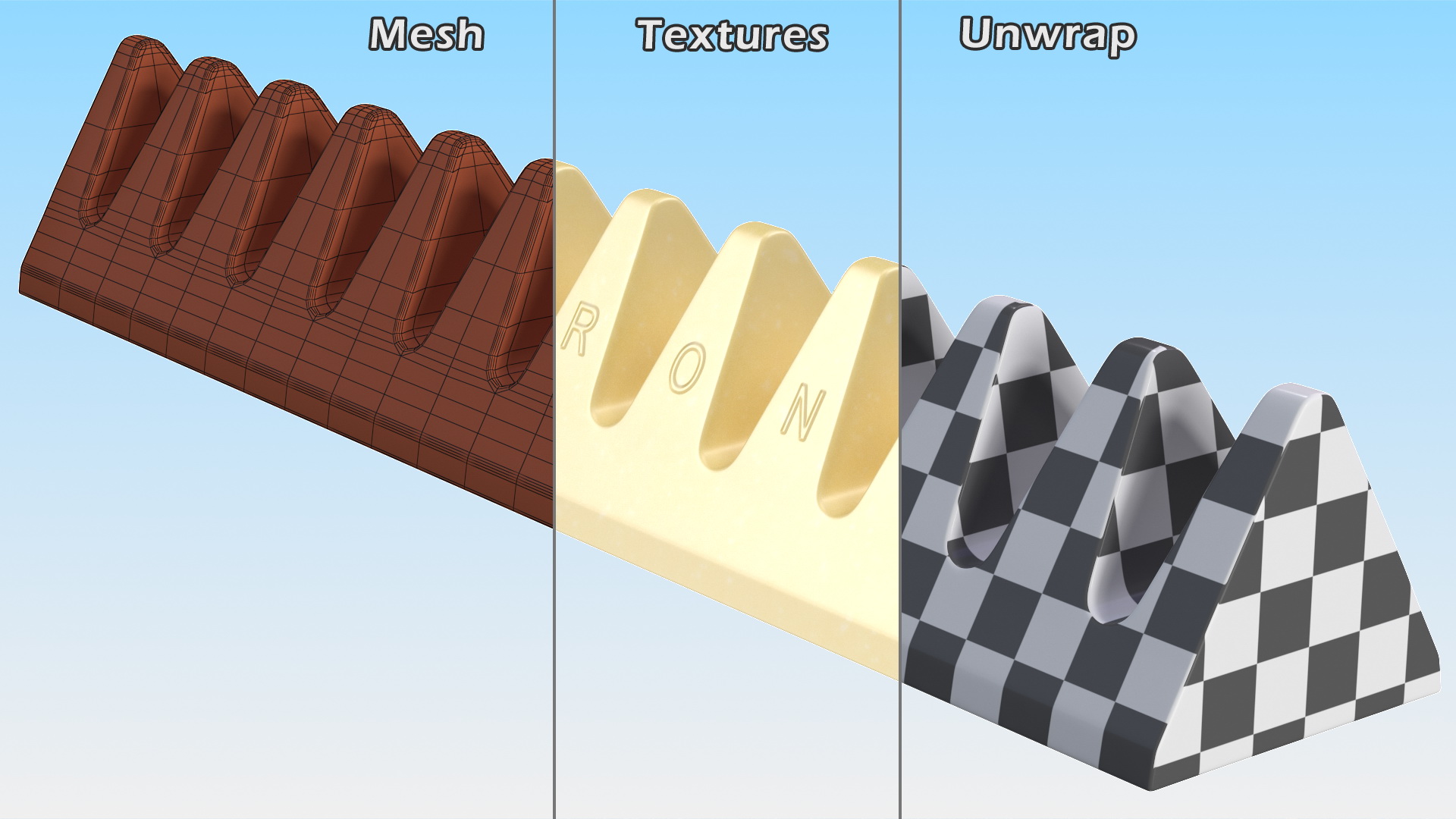 Toblerone White Chocolate Bar 3D model