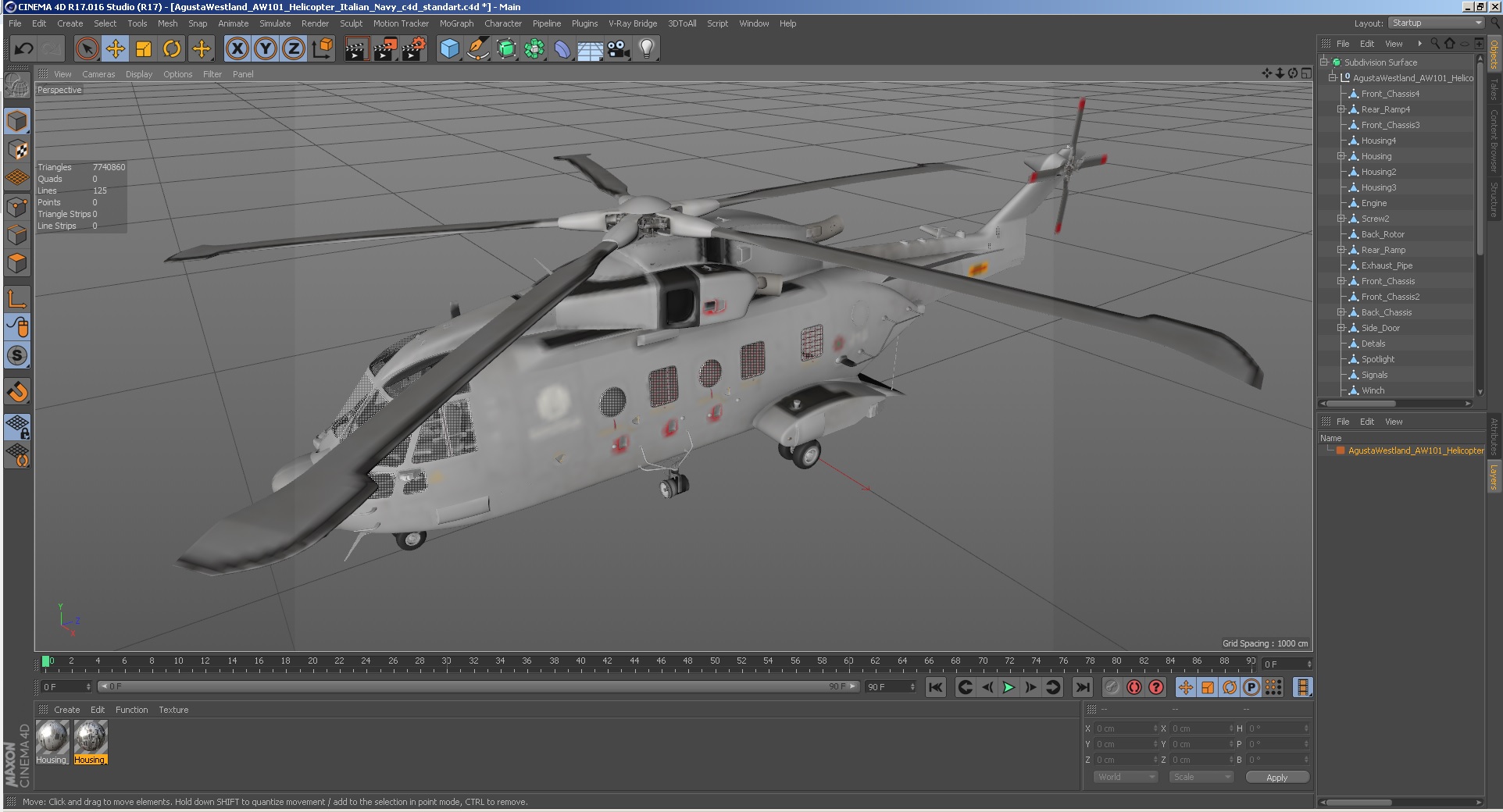 AgustaWestland AW101 Helicopter Italian Navy 3D model