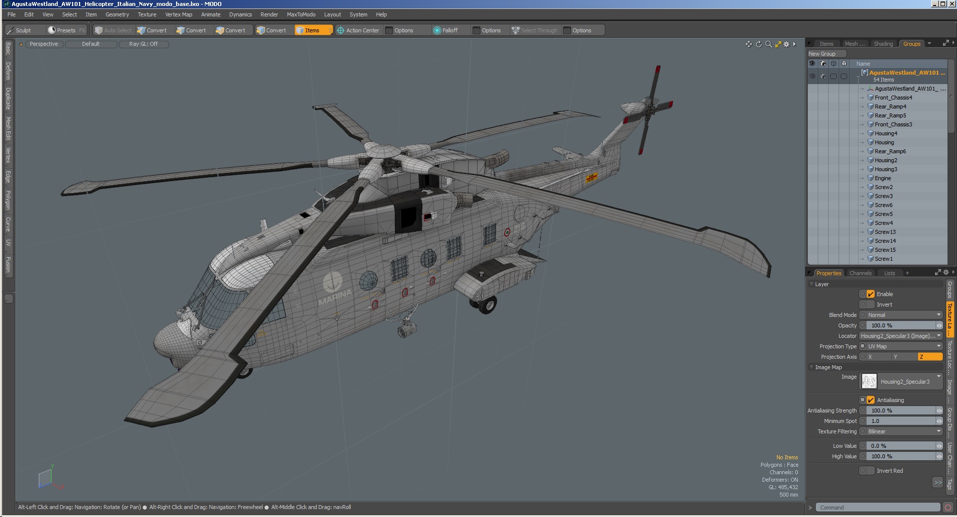 AgustaWestland AW101 Helicopter Italian Navy 3D model