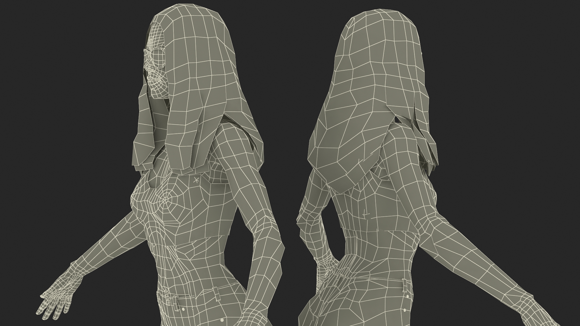 Caucasian Woman Beach Style T-pose 3D model