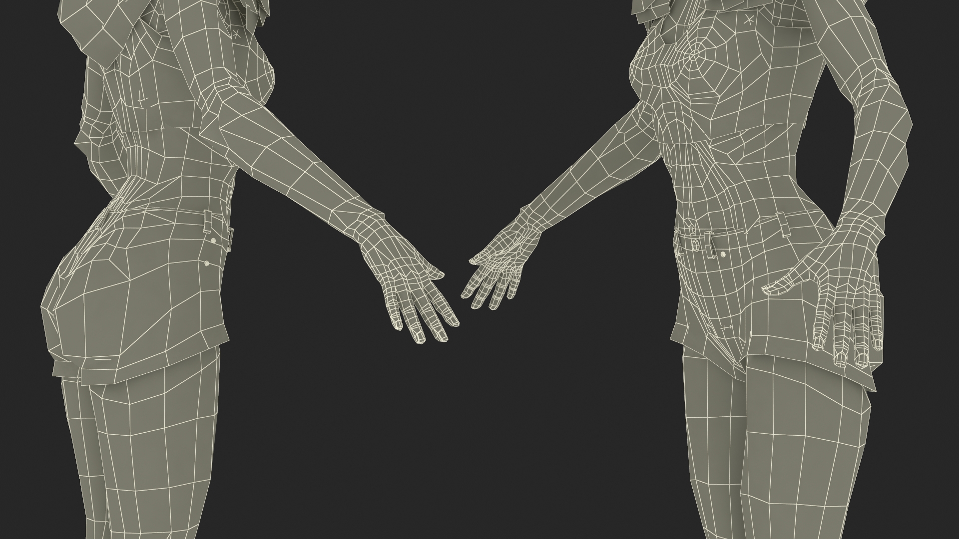 Caucasian Woman Beach Style T-pose 3D model