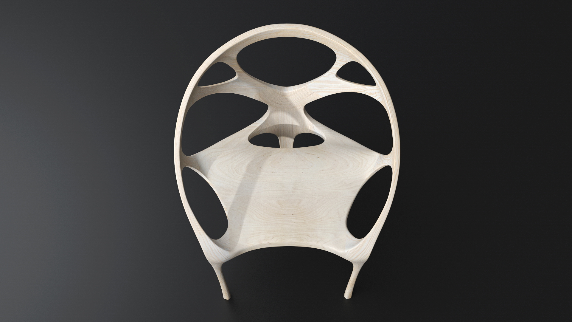 Three Legs Modern Chair Light Wood 3D model