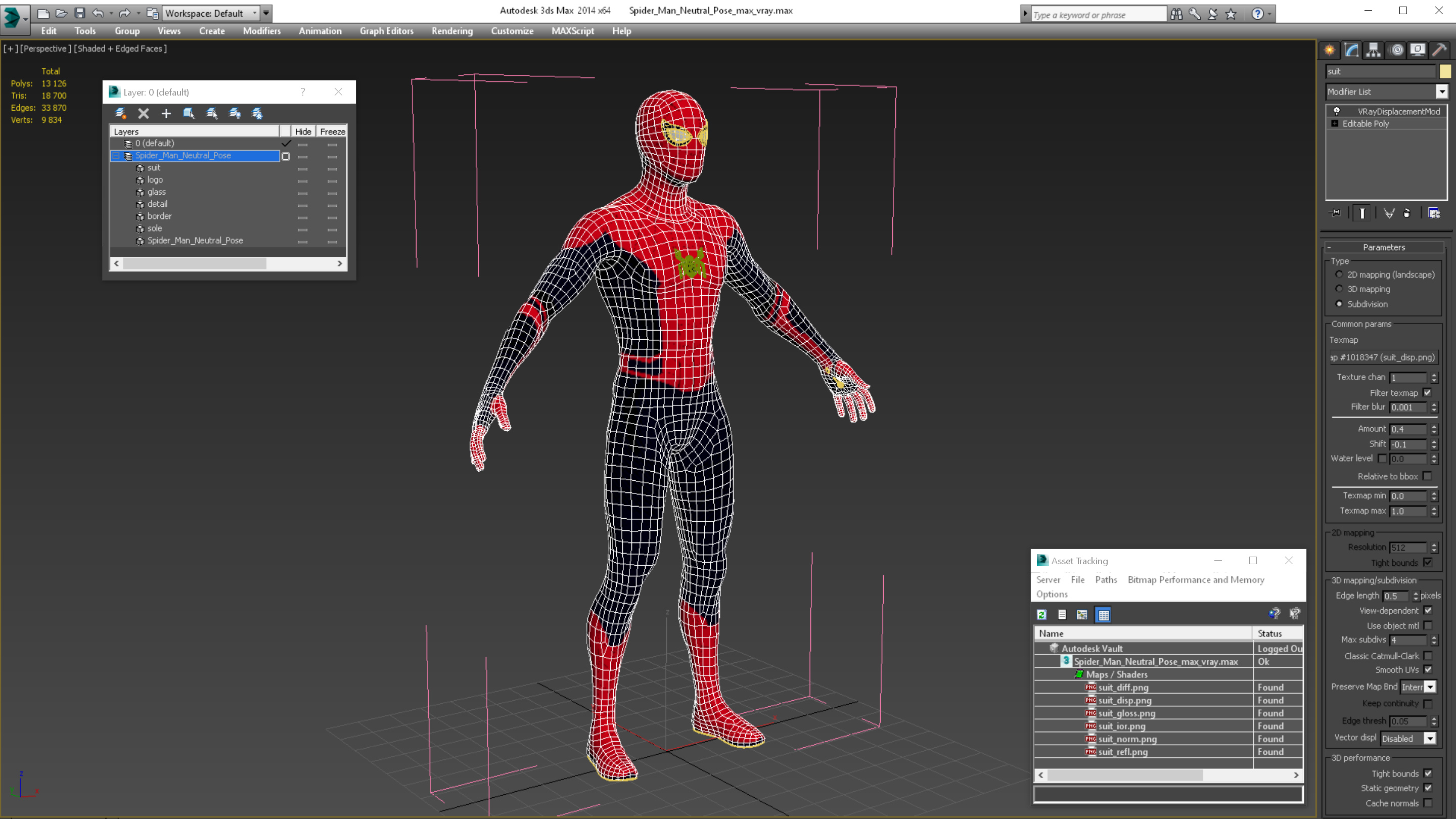 3D Spider Man Neutral Pose model