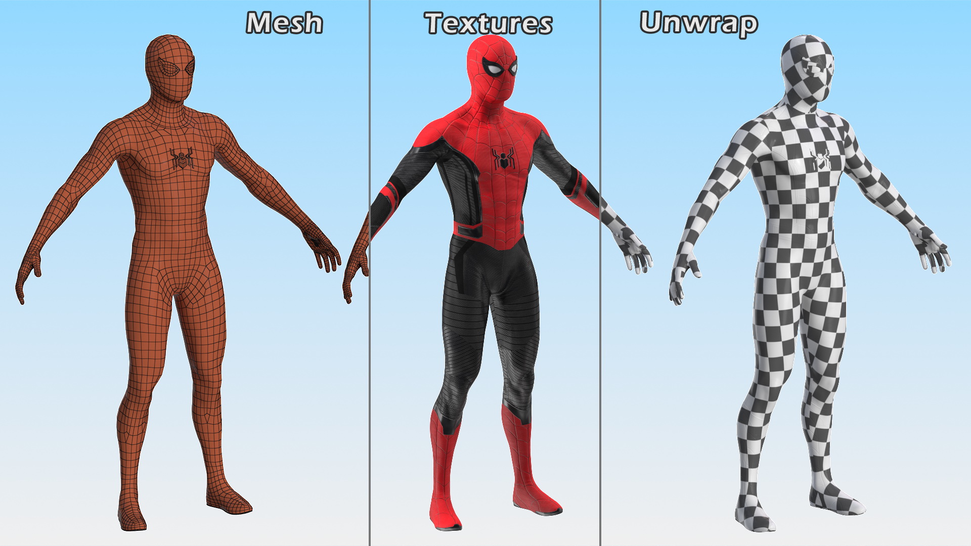 3D Spider Man Neutral Pose model