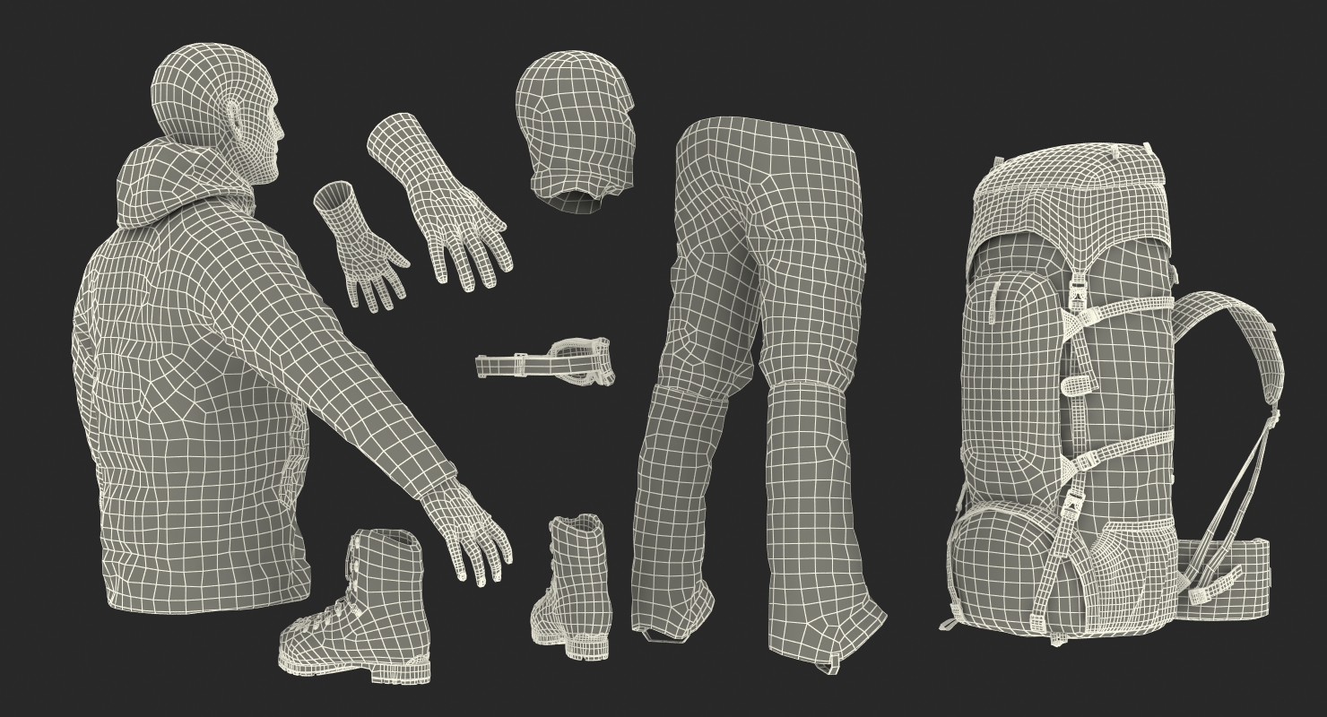3D Man Traveler with Backpack