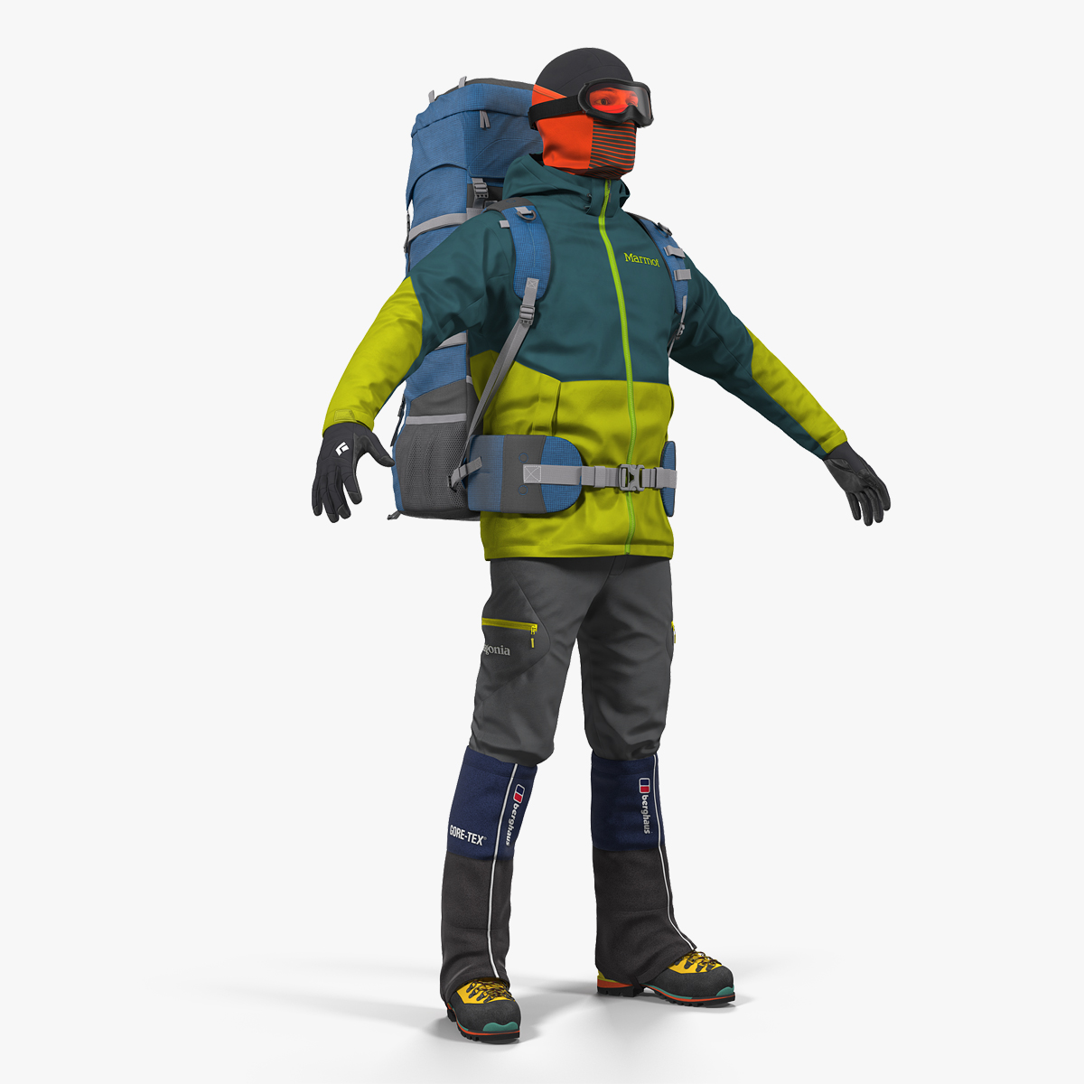 Man Traveler with Backpack, view 7