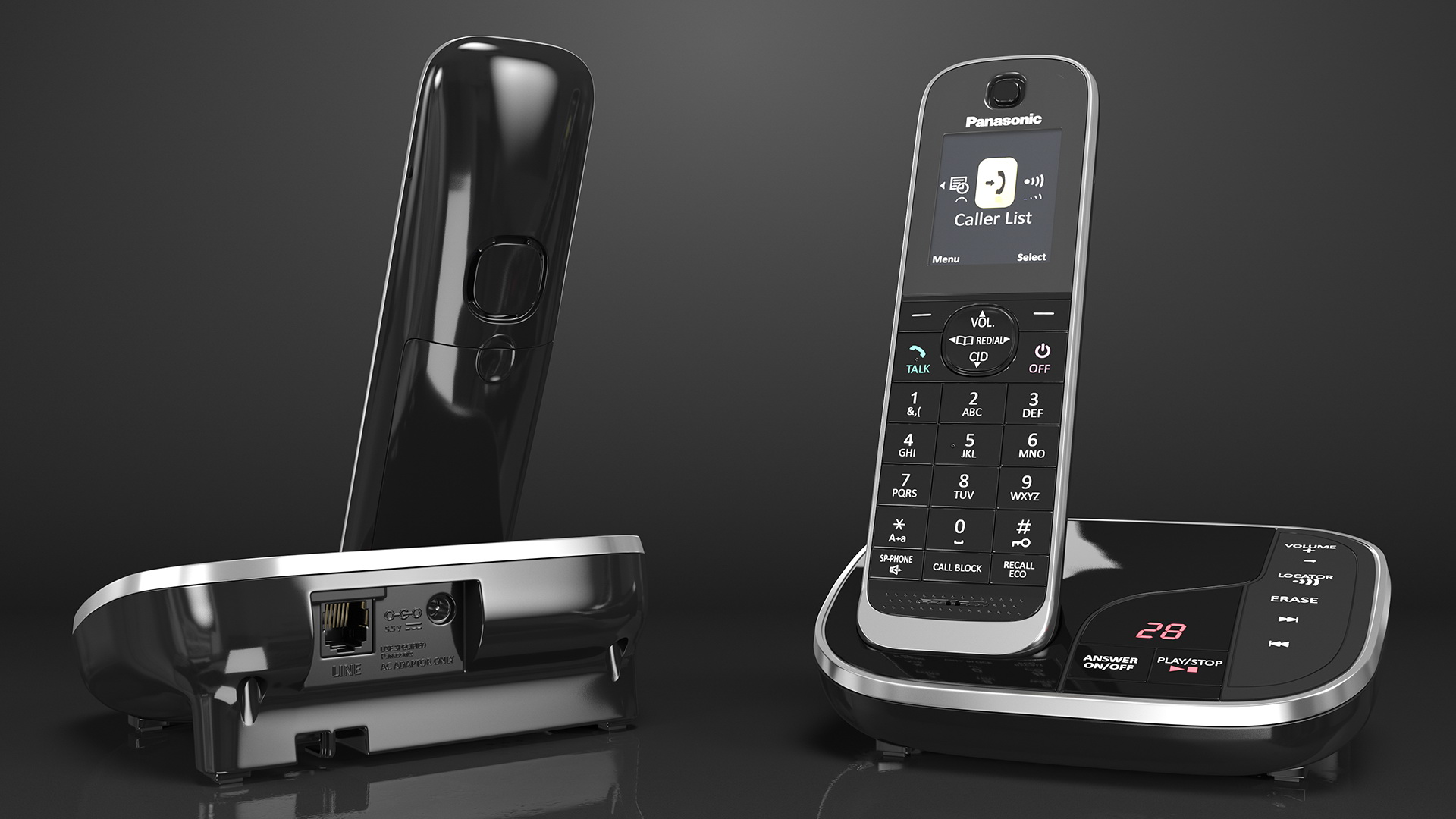 3D Panasonic KX TGJ420E DECT Cordless Phone with Base Station model