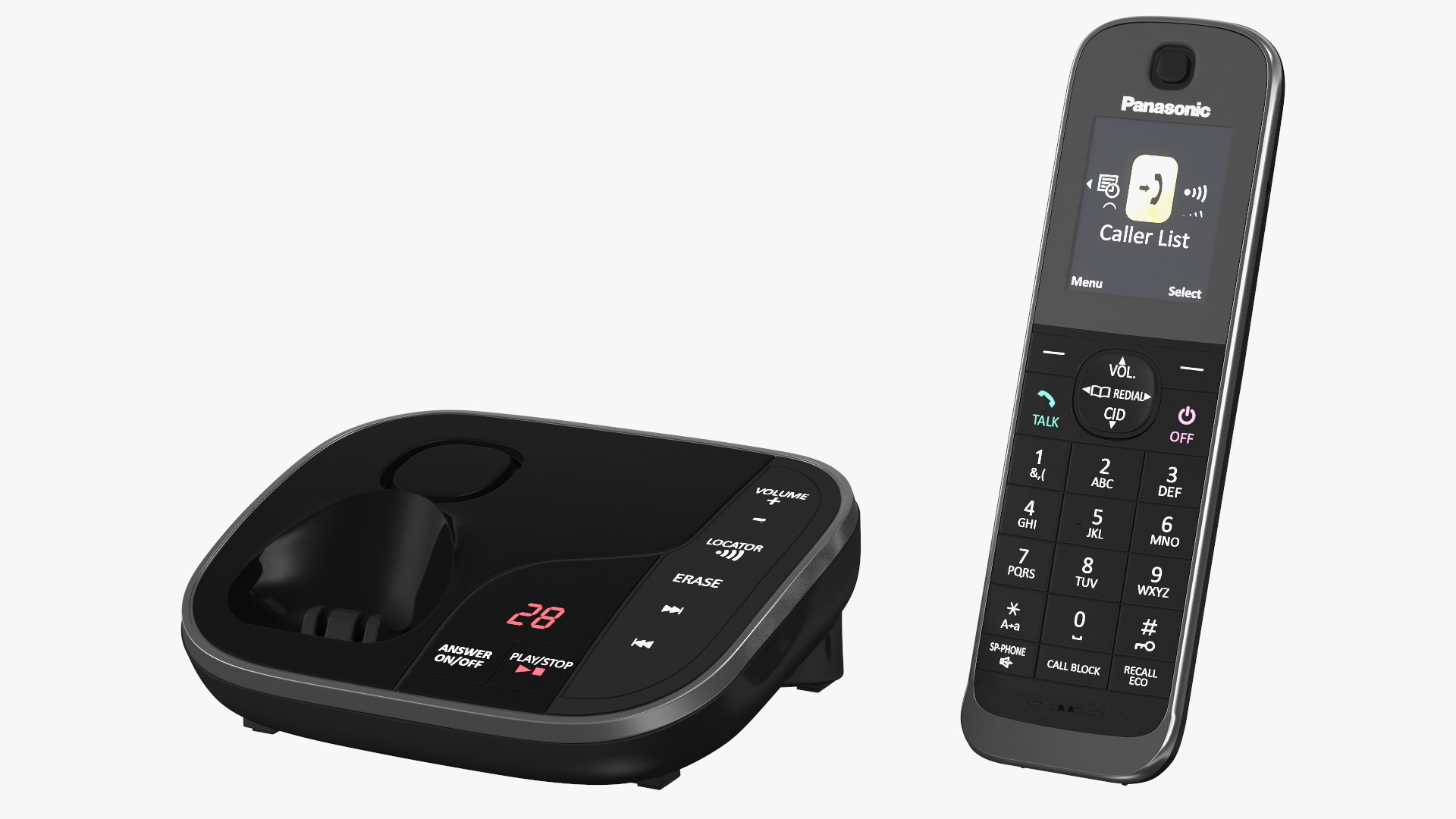 3D Panasonic KX TGJ420E DECT Cordless Phone with Base Station model