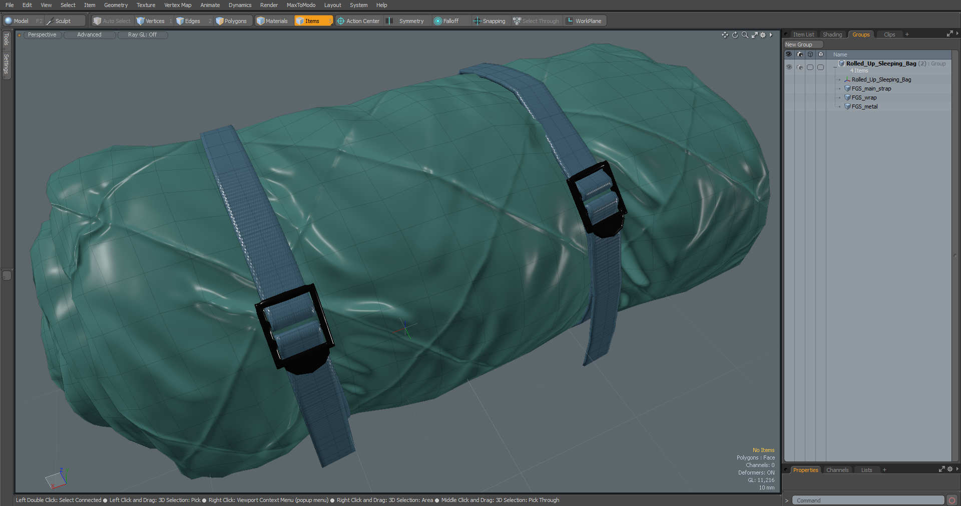 Rolled Up Sleeping Bag 3D