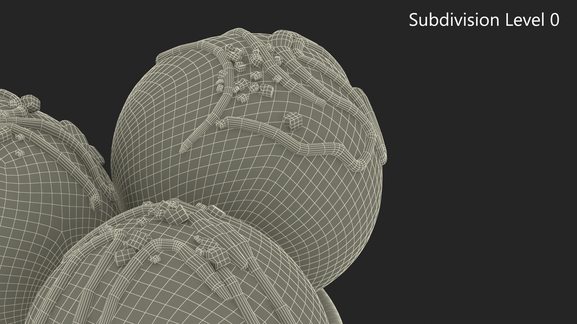 3D model Ice Cream Vanilla Balls with Nuts in Cardboard Cup